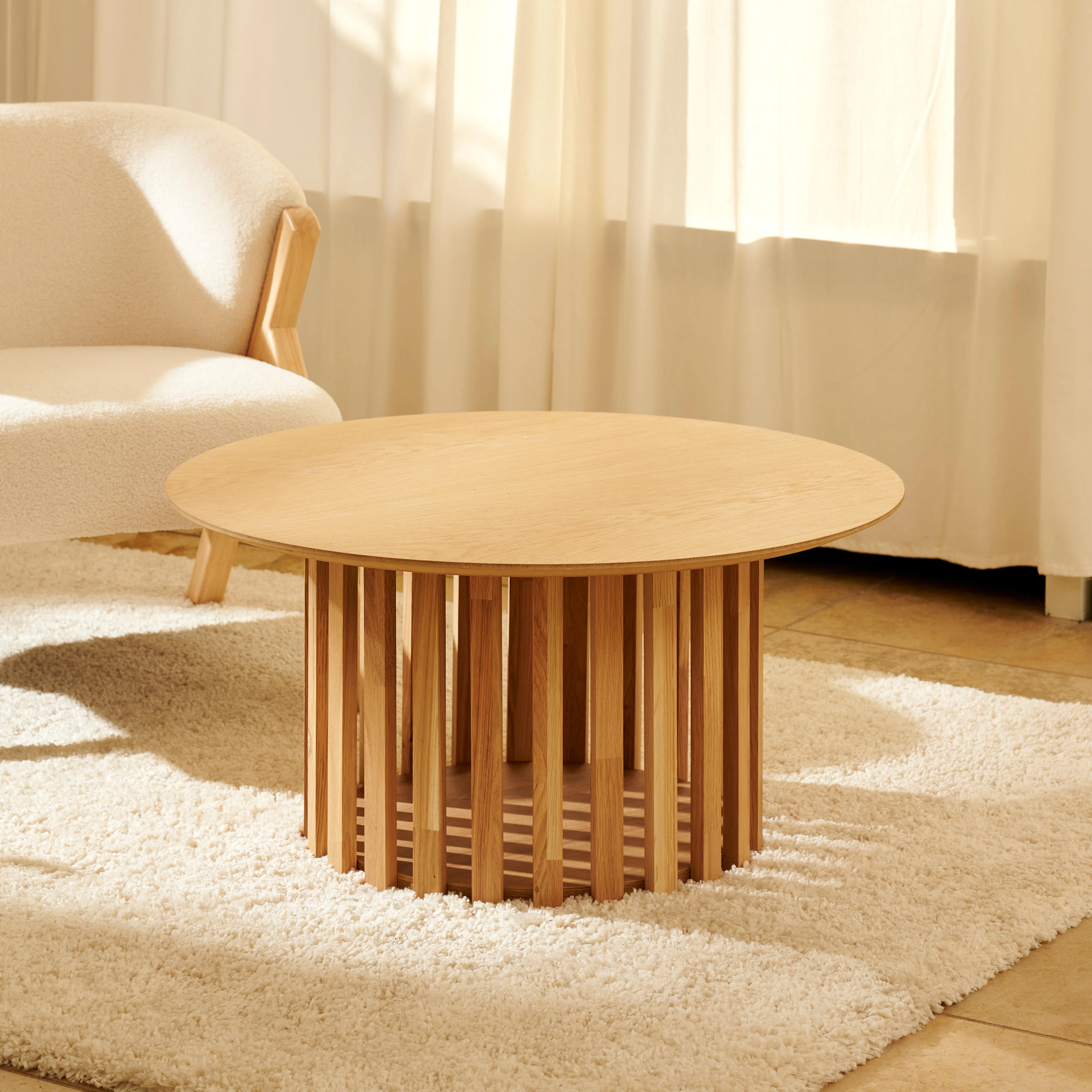 LATTO Salontafel naturelH 38 cm - Ø 80 cm - Ø 46 cm