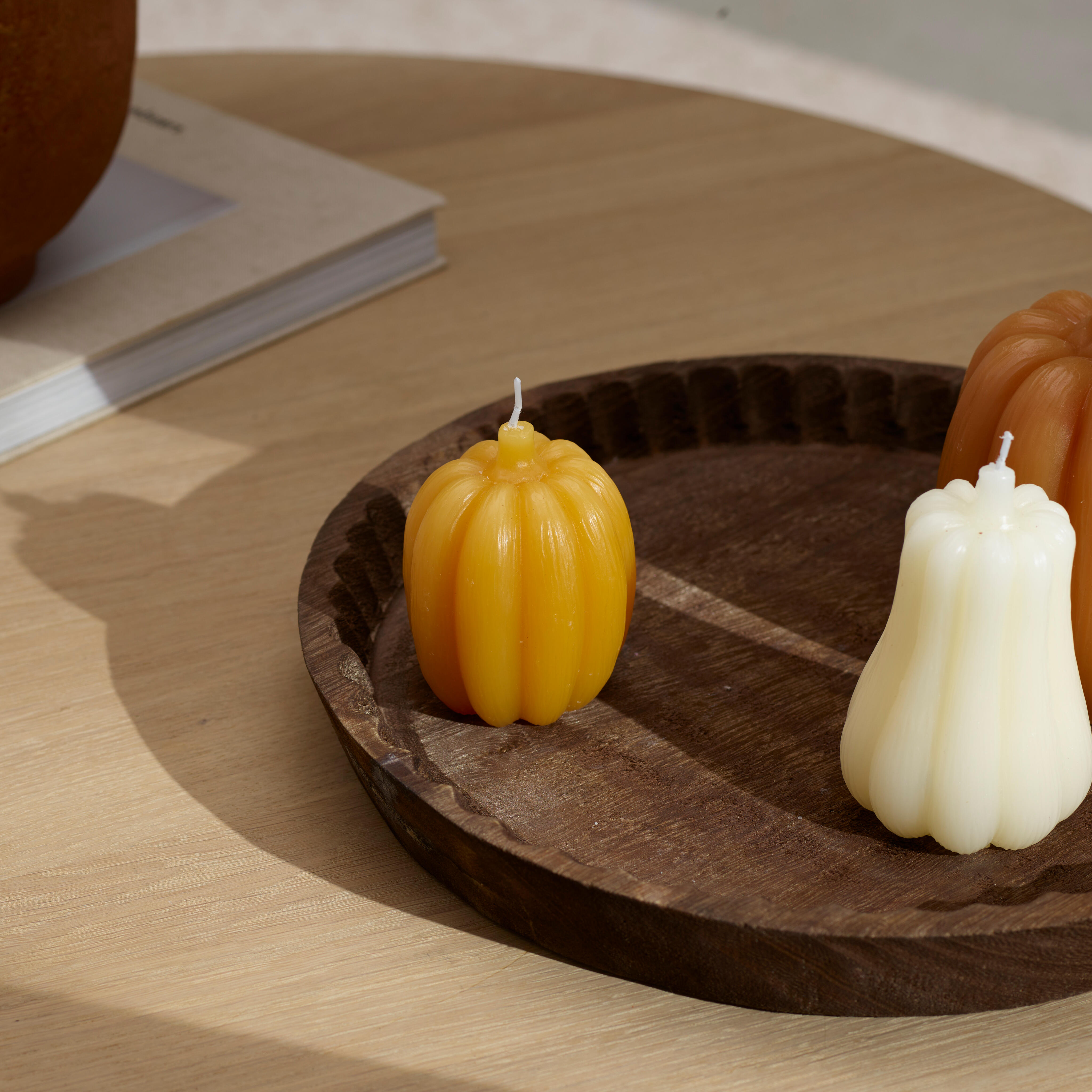 PUMPKIN Kaars geelH 8 cm - Ø 6,5 cm - CASA