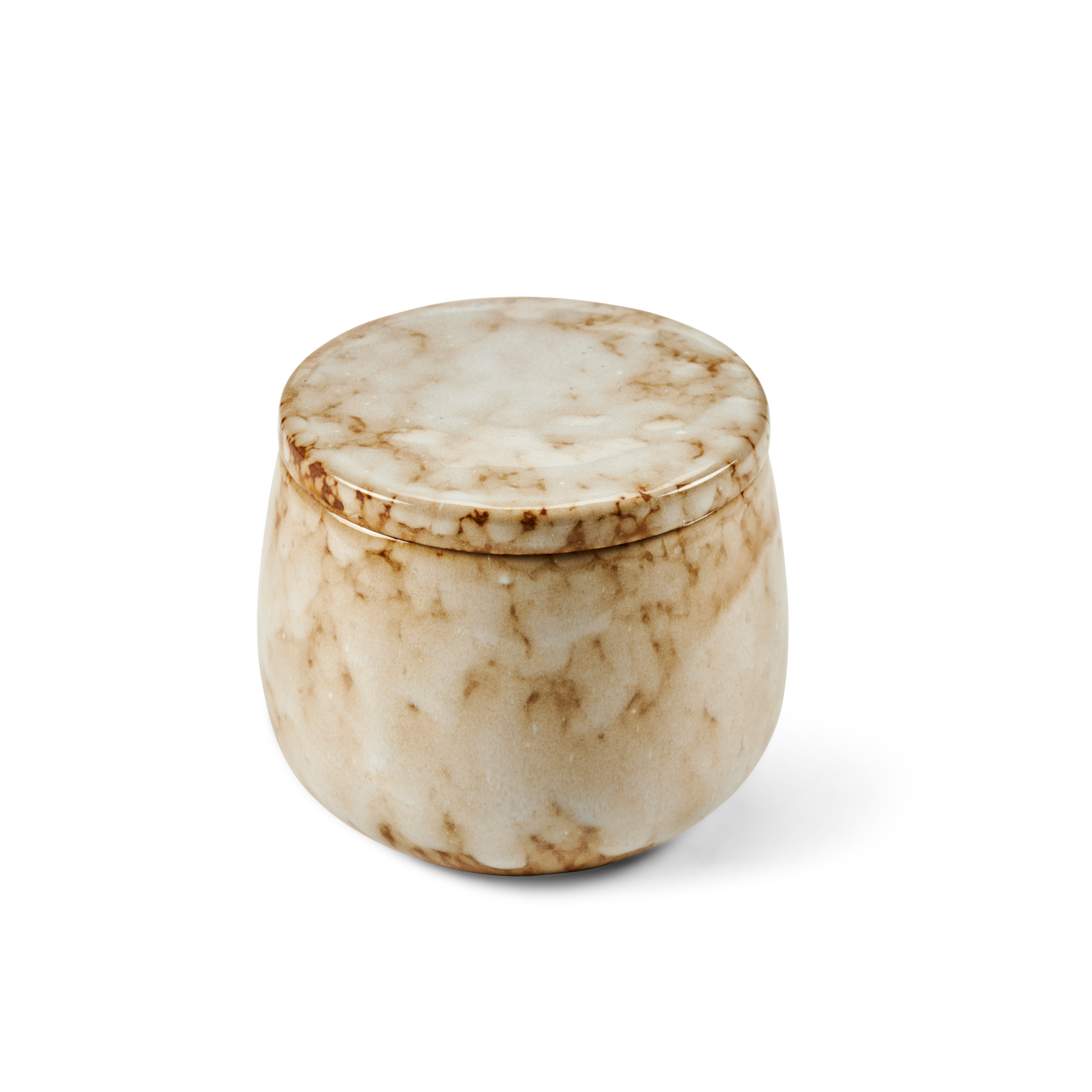 CERAMIC Kaars in pot beigeH 8 cm - Ø 9,5 cm