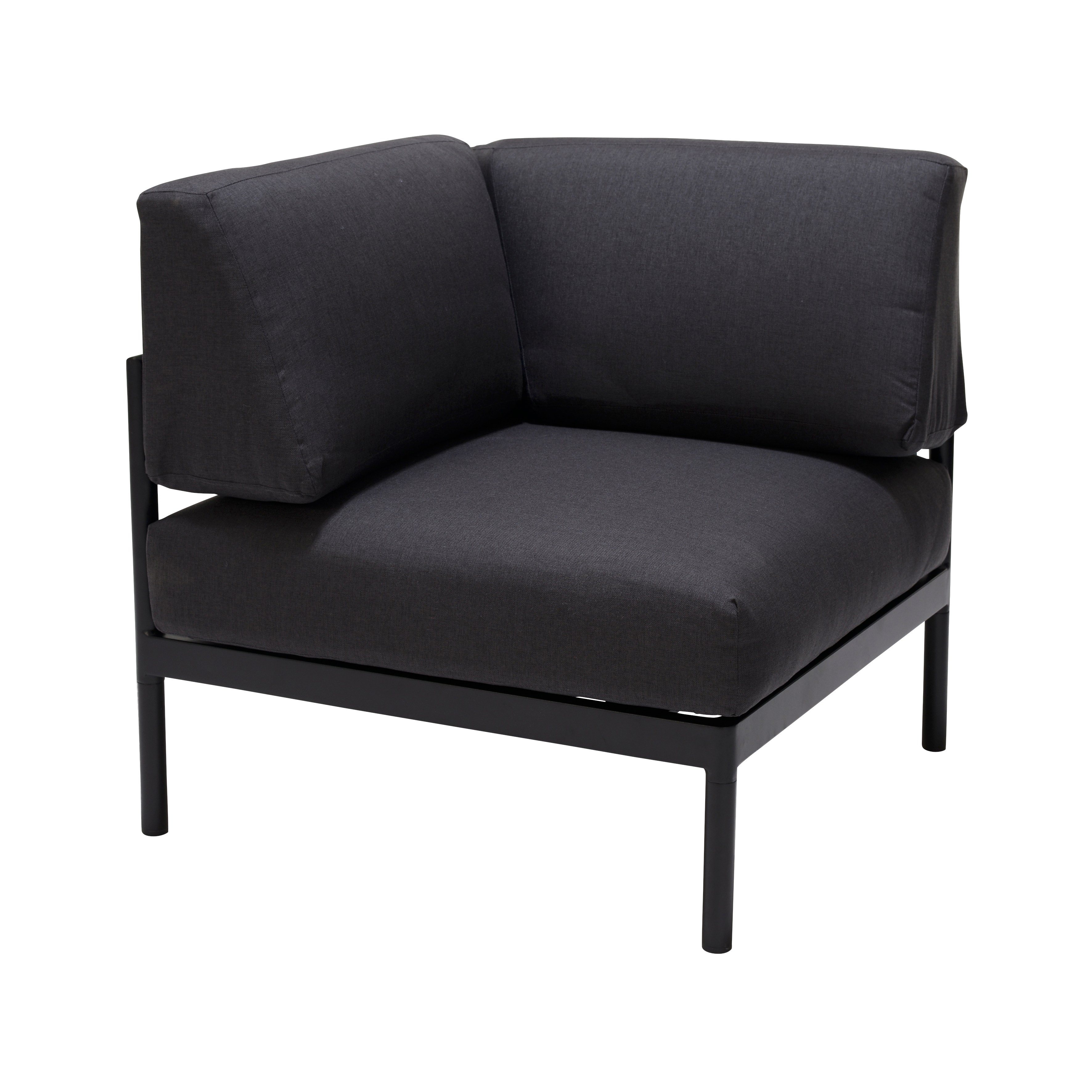 HANNA Lounge teak hoekzetel zwartH 59 x B 77,2 x L 77,2 cm