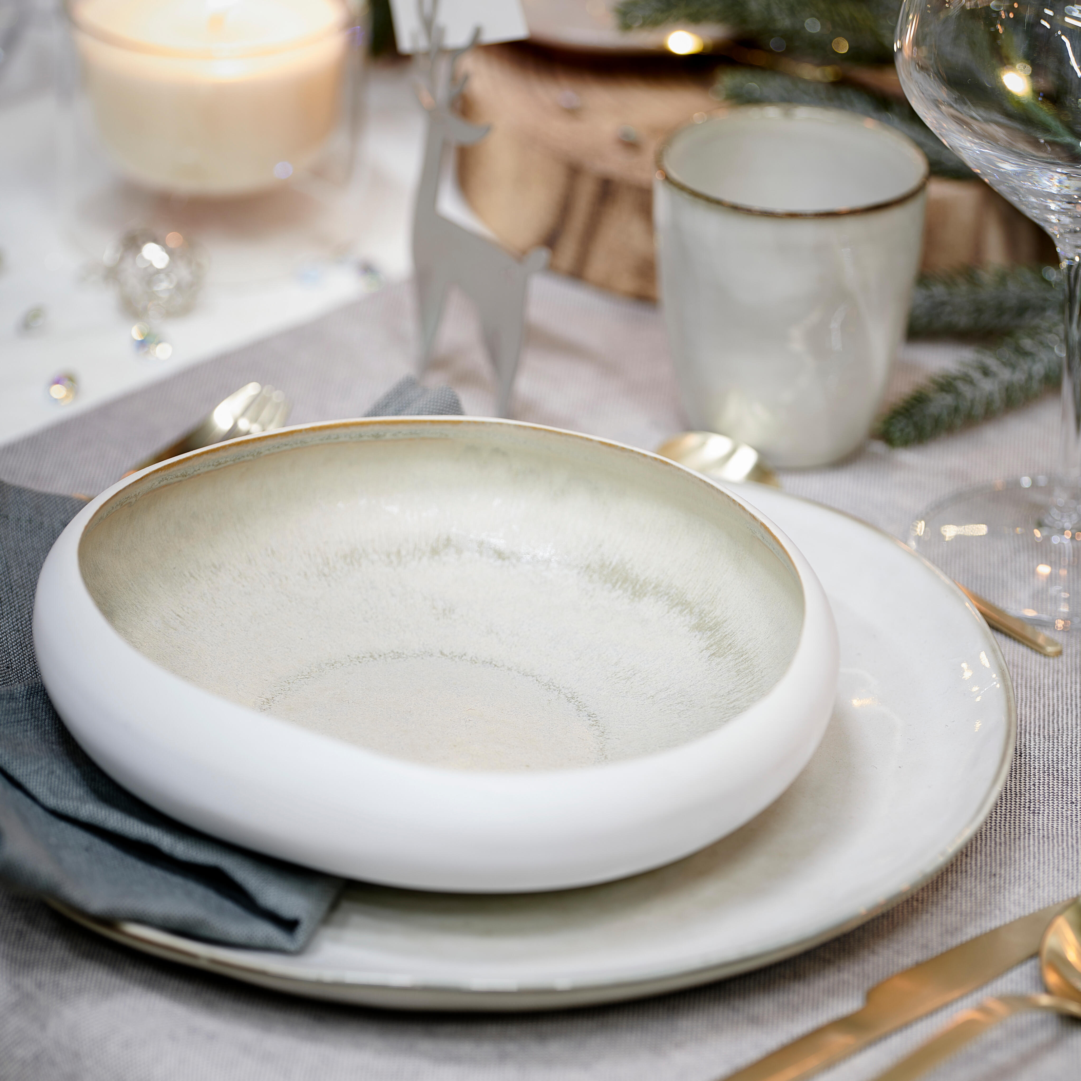 NORDIC Bowl 65 CL wit - set van 4 H 4,5 cm - Ø 20 cm