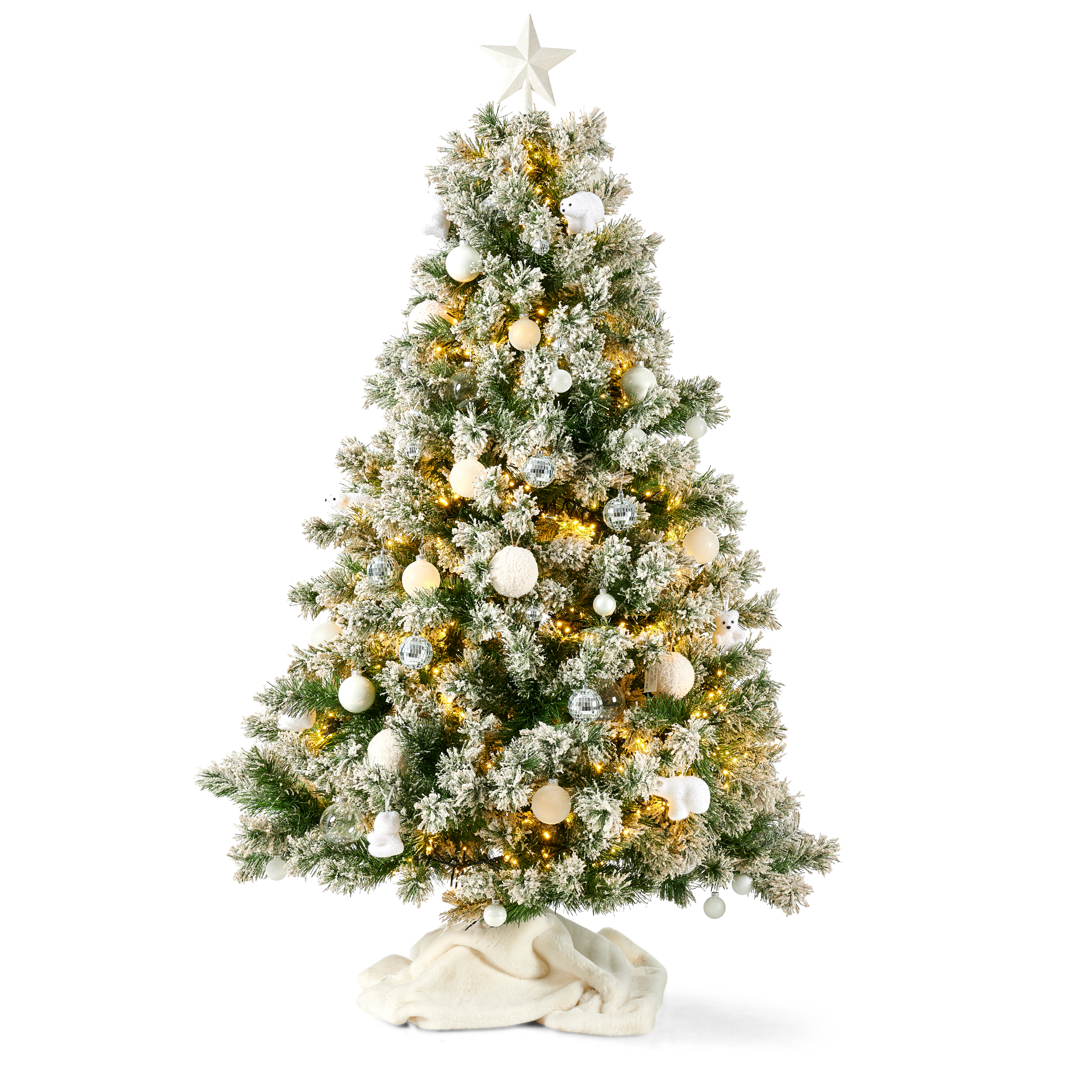 FROST Kerstboom wit, groenH 180 cm - Ø 127 cm