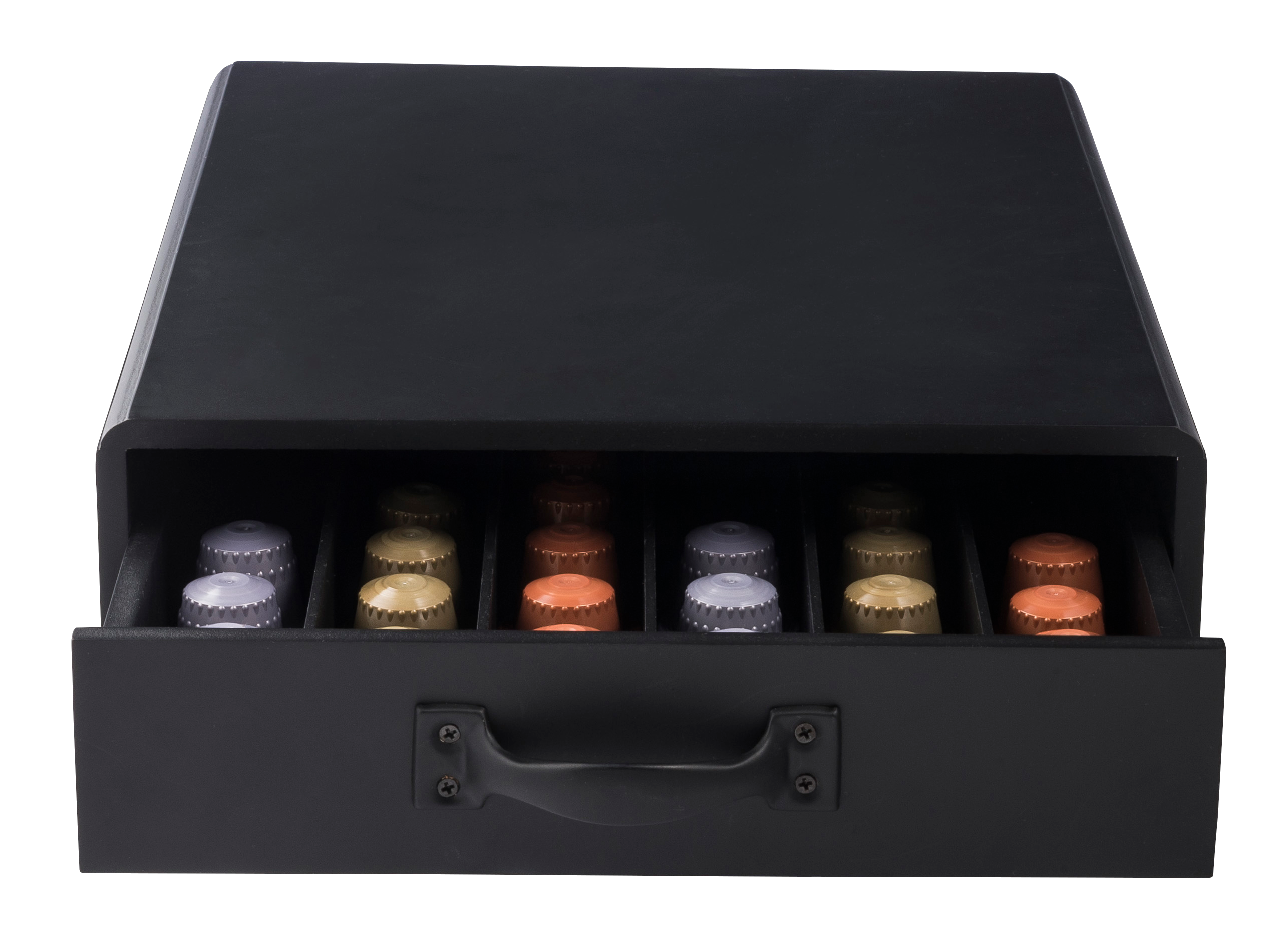 CAFE Ladebox voor koffiecaps zwartH 7,5 x B 28 x D 34,5 cm - CASA