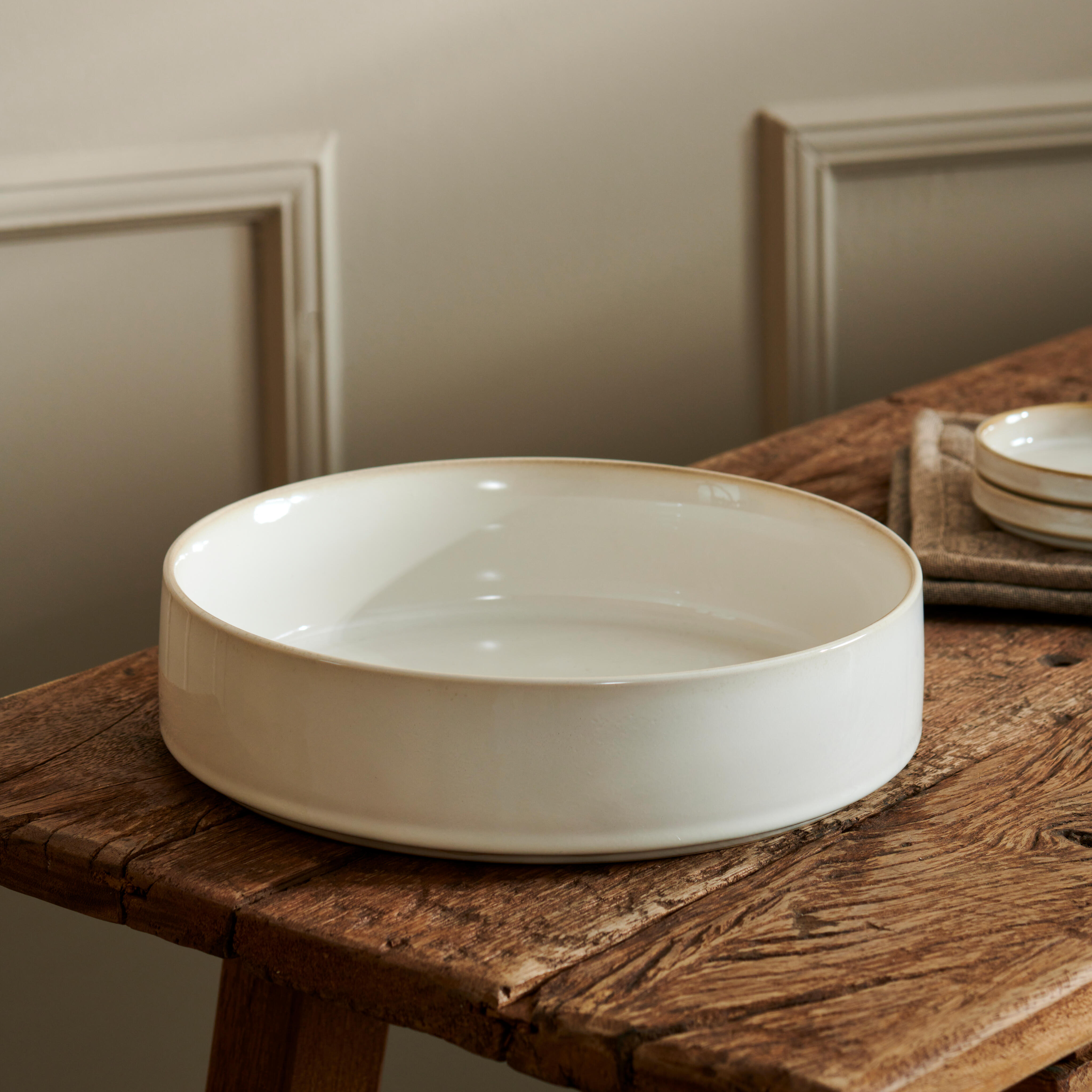 MINERAL MARBLE Bowl 200 CL wit - set van 2 H 6,5 cm - Ø 26,5 cm