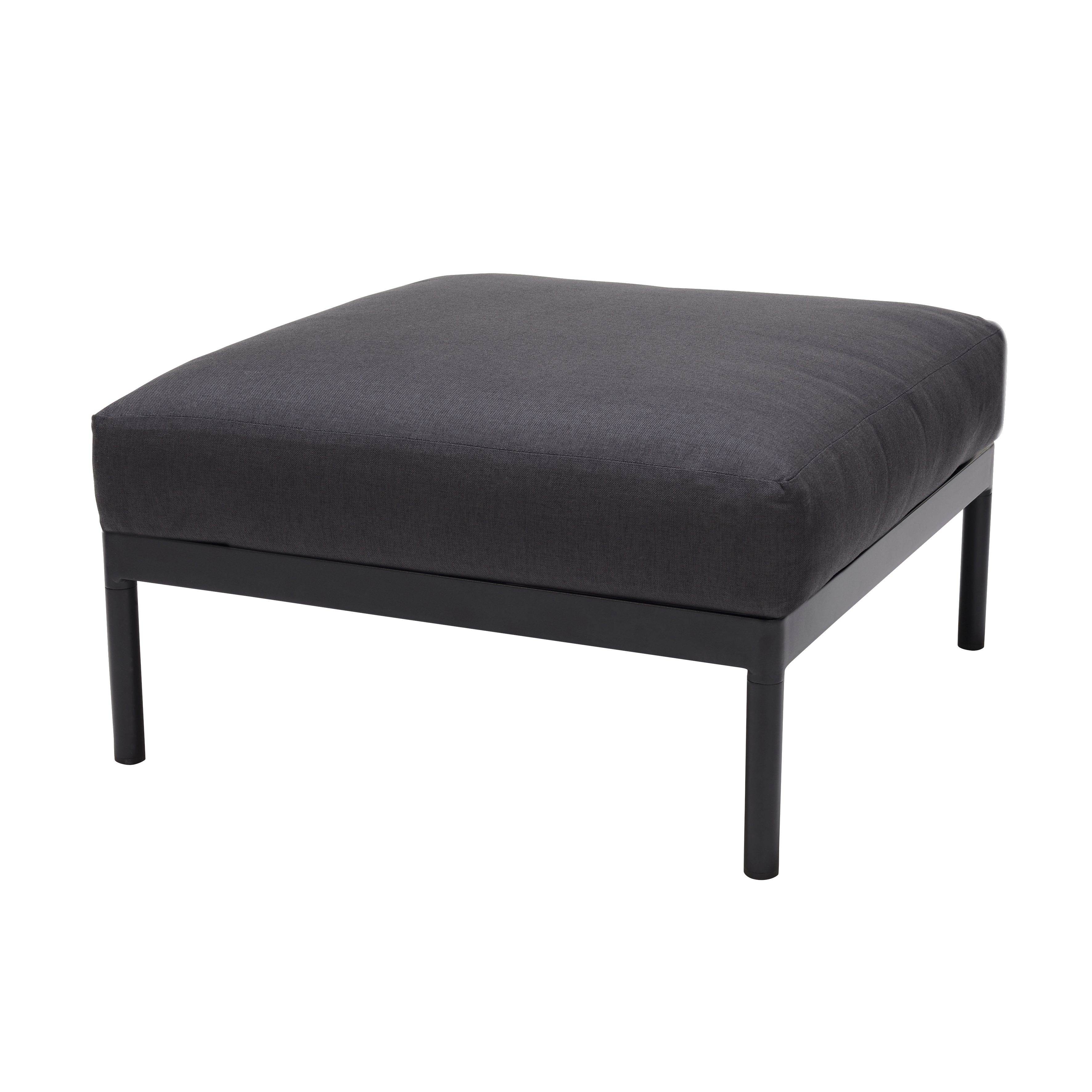 HANNA Lounge teak voetenbank zwart, naturelH 25,7 x B 73,8 x L 77,2 cm