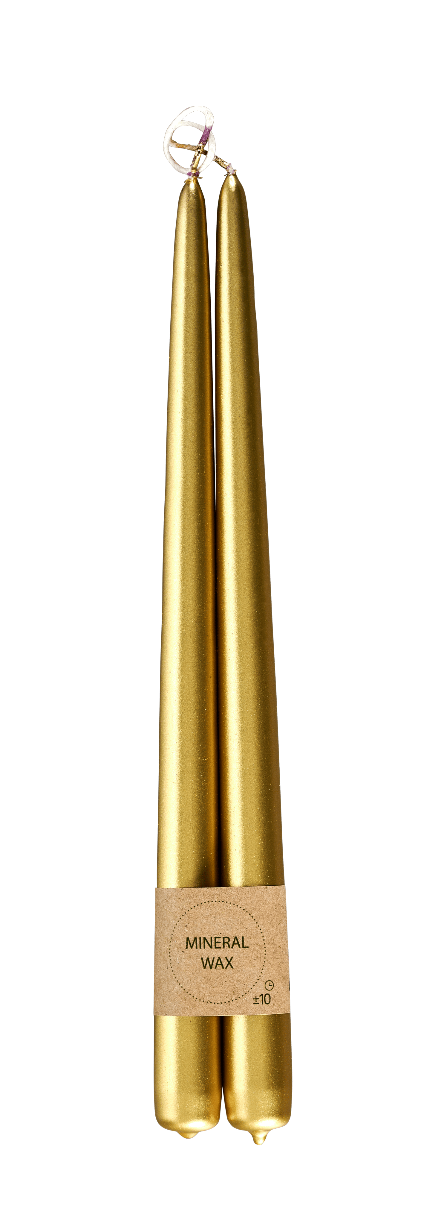 DUO Dinerkaarsen set van 2 goudL 30 cm - Ø 2,2 cm