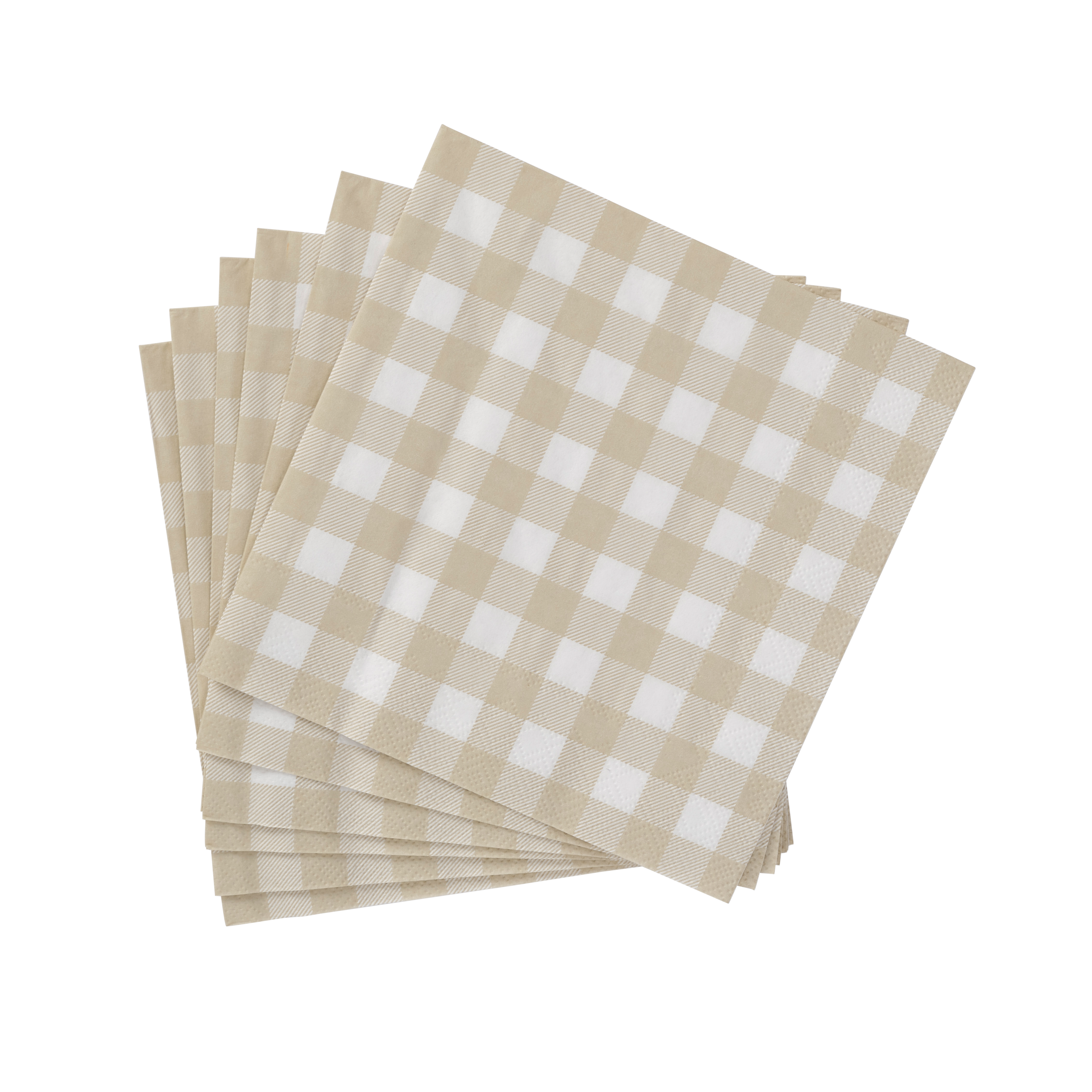CHECK SAND Set van 20 servetten beigeB 33 x L 33 cm