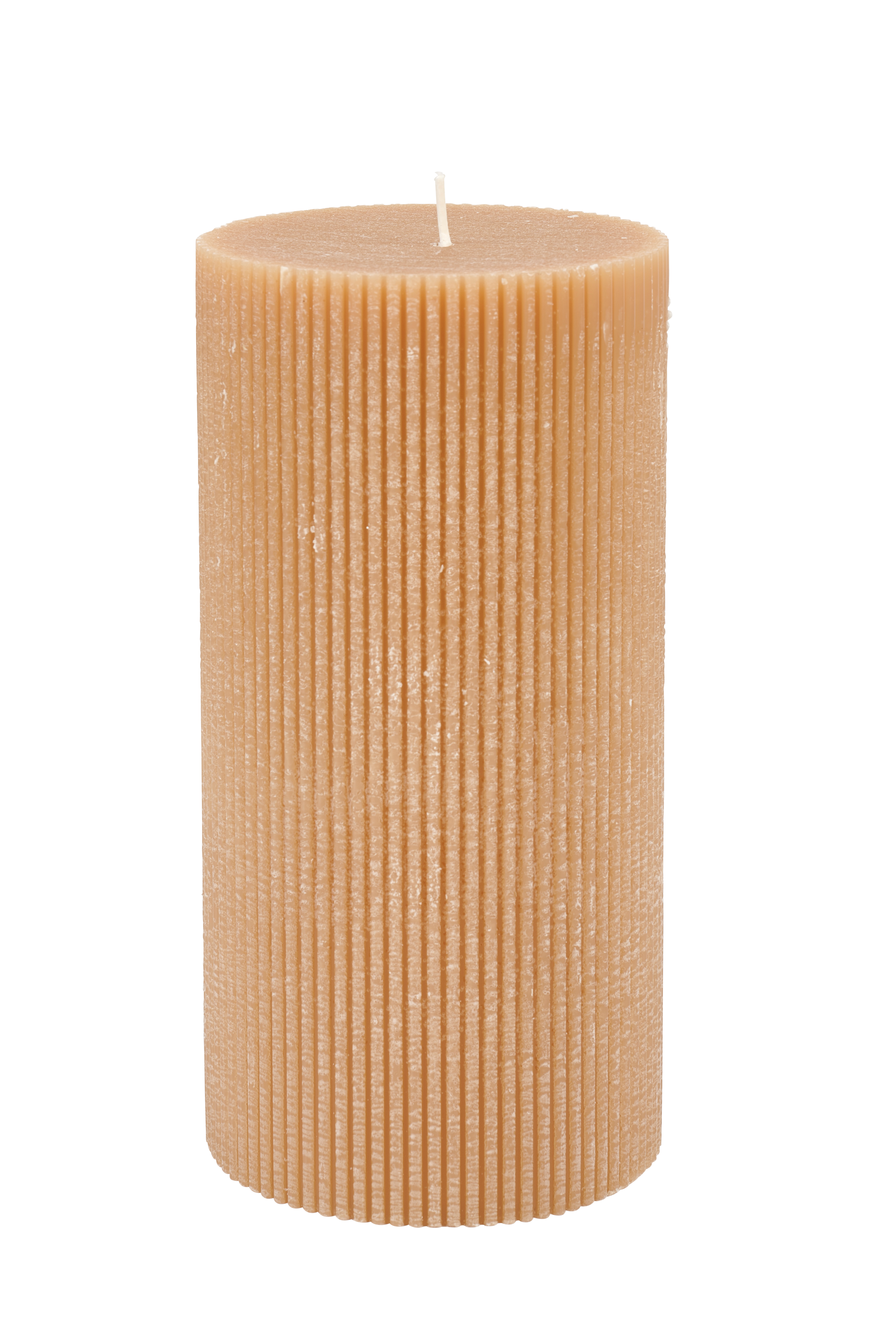RUSTIC Rib kaars okerH 20 cm - Ø 10 cm