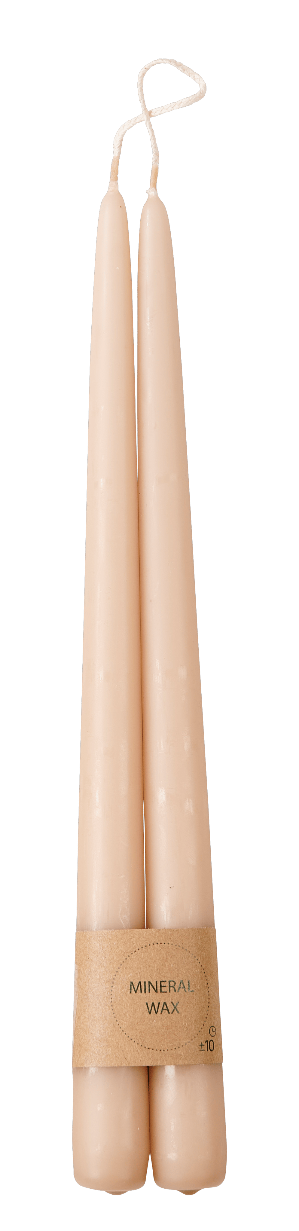 DUO Dinerkaarsen set van 2 beigeL 30 cm - Ø 2,2 cm