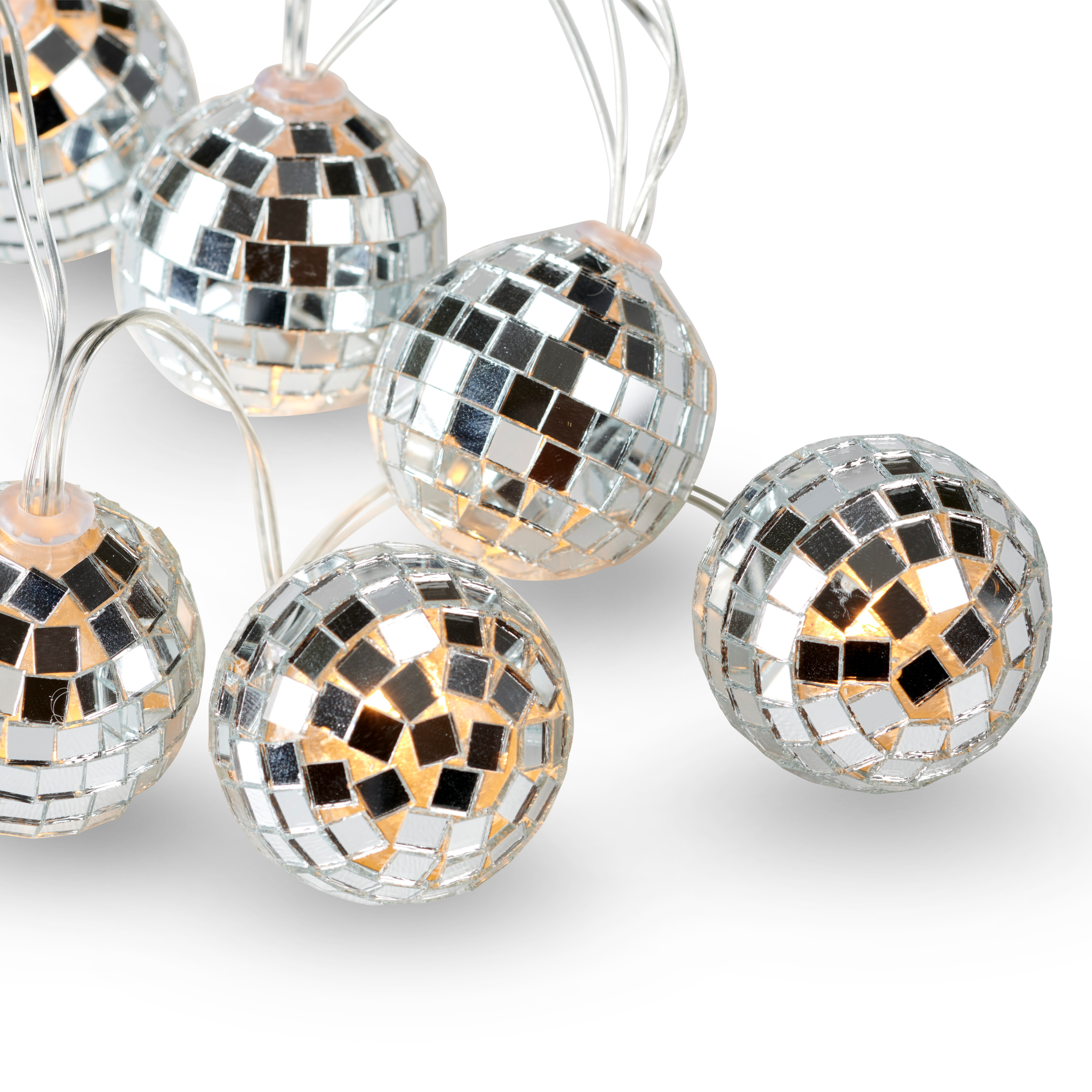 DISCOBALLS Lichtsnoer zilver