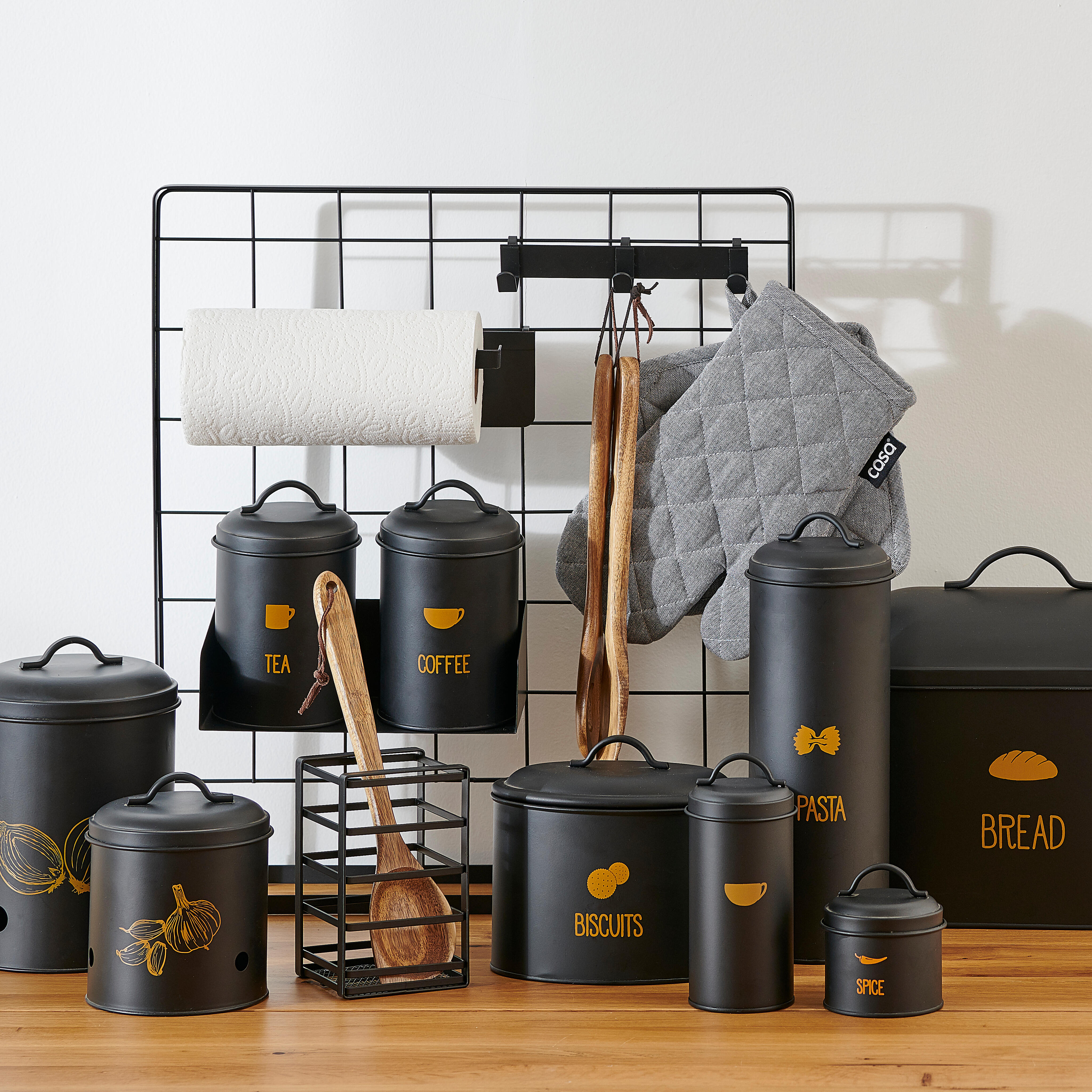 VIRA Bewaardoos zwartH 15,5 cm - Ø 13 cm - CASA