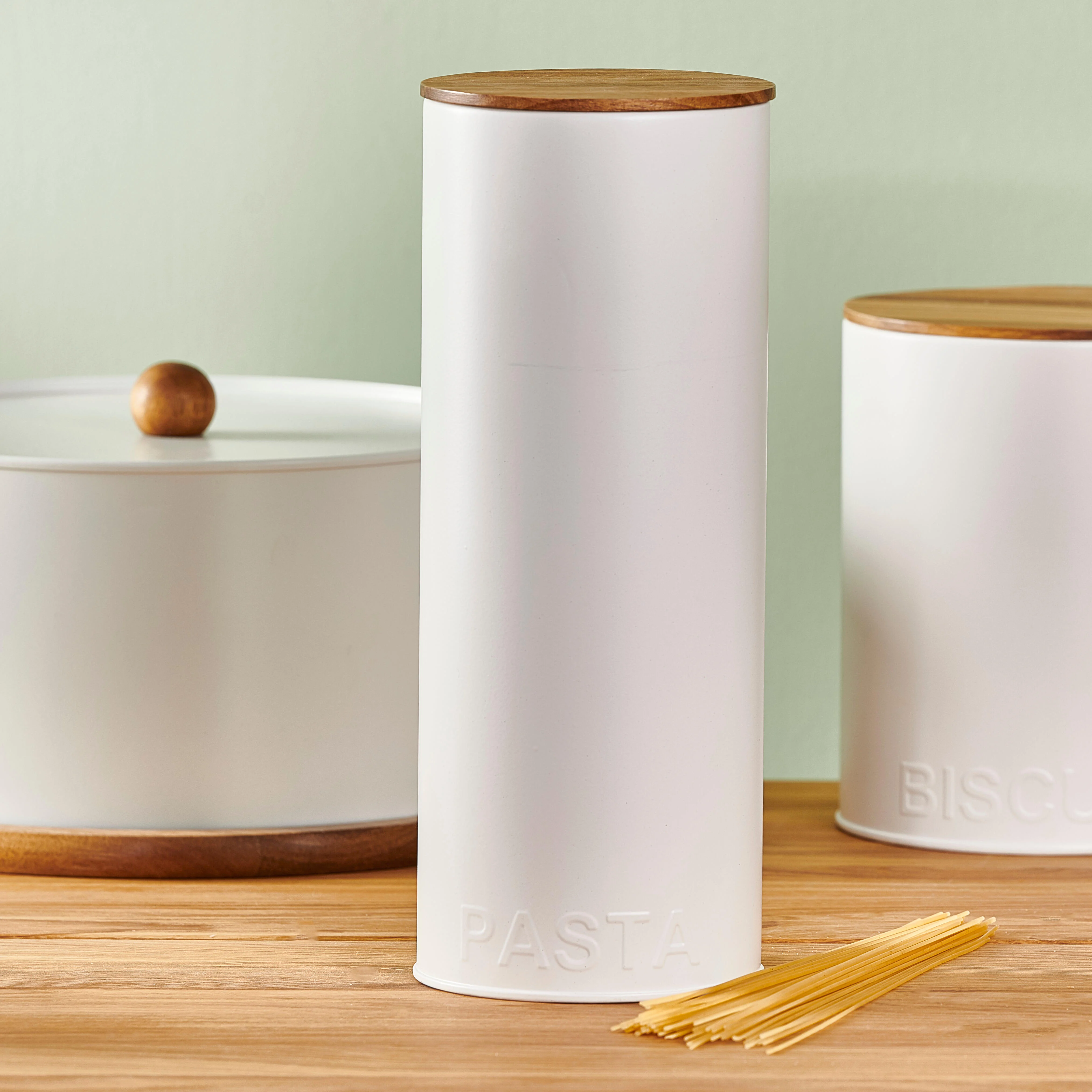 NAGINI Bewaardoos voor pasta wit, naturelH 28 cm - Ø 11 cm