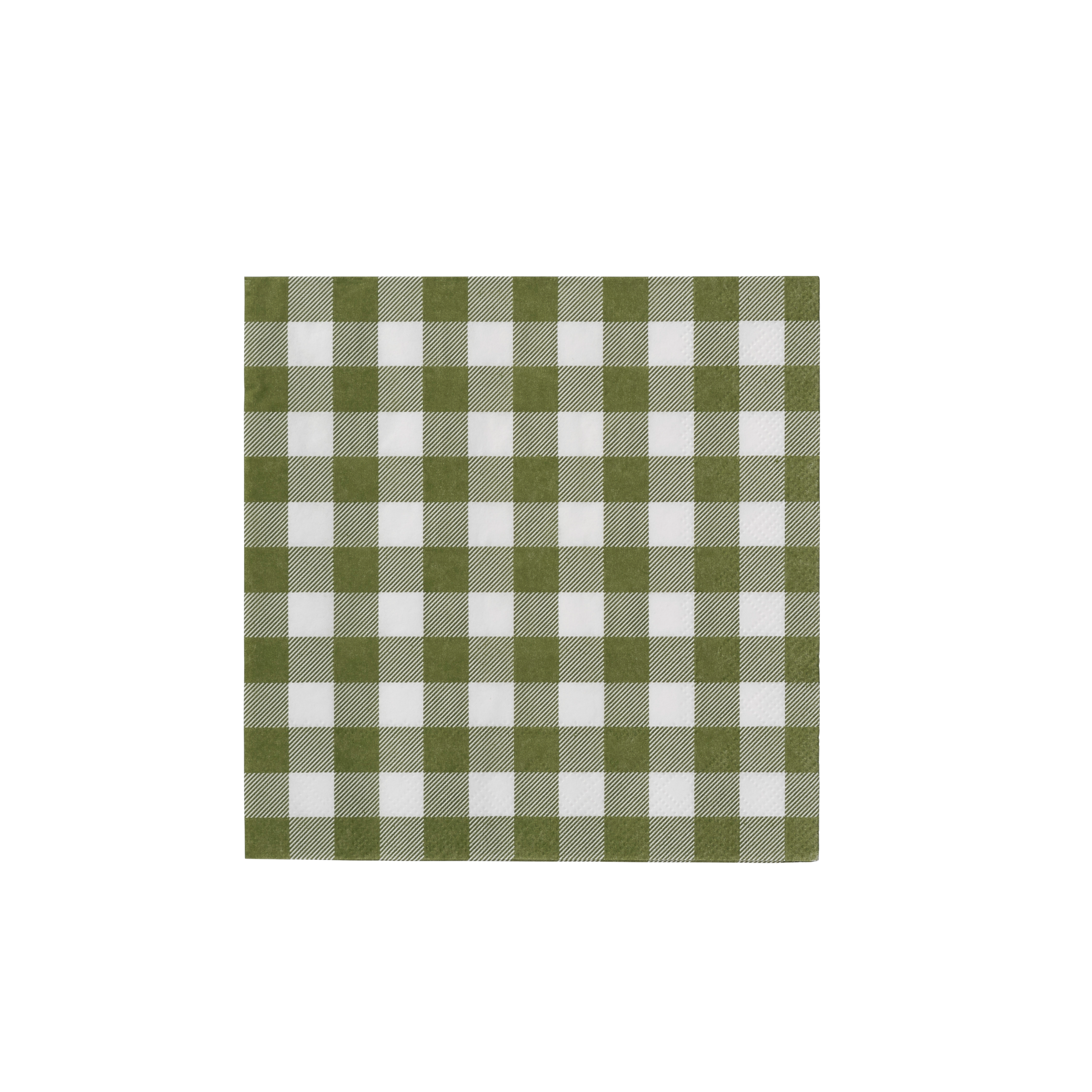 CHECK GREEN Set van 20 servetten groenB 33 x L 33 cm