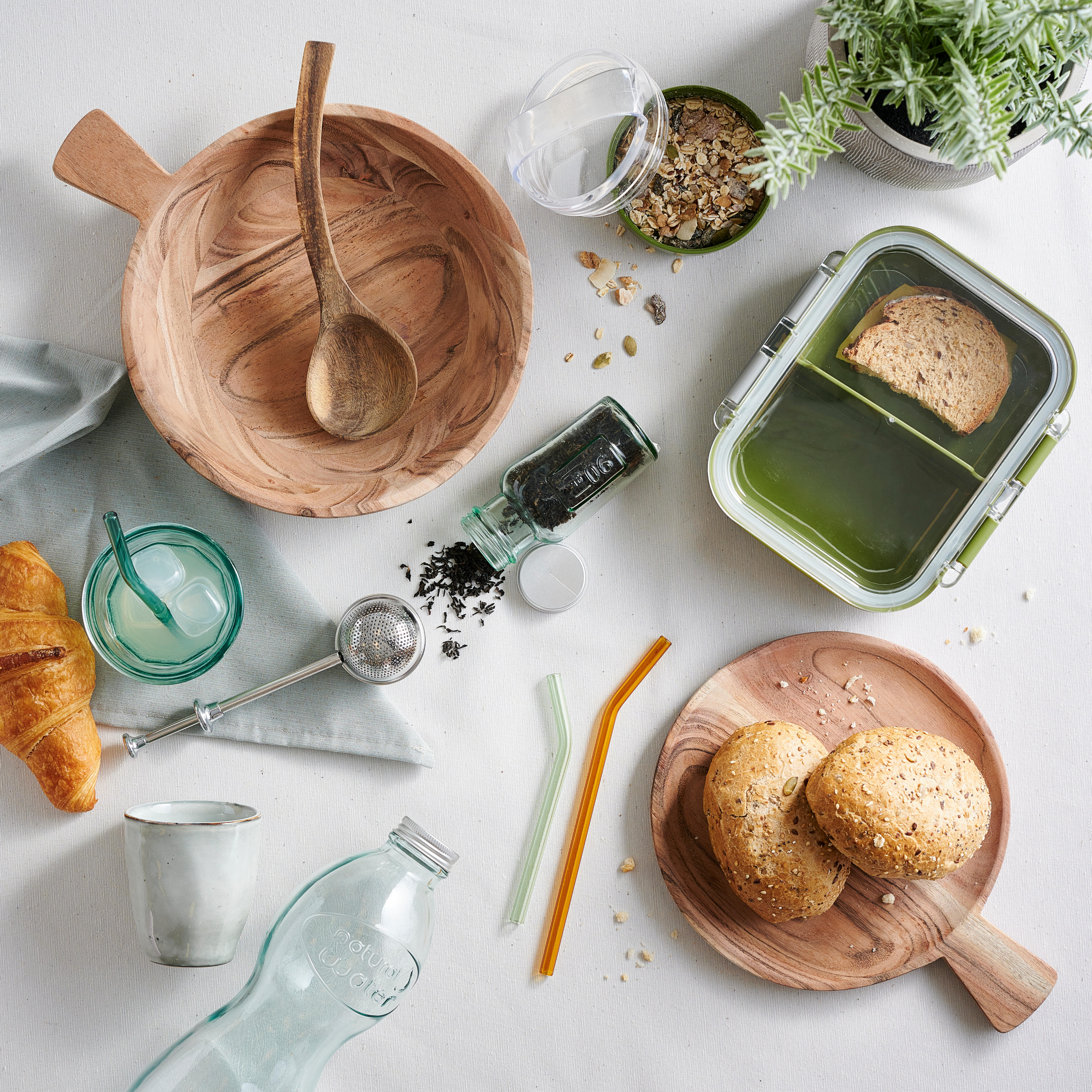 ACACIA CHIC Bord met handvat naturelH 1,5 x B 26 cm - Ø 20 cm