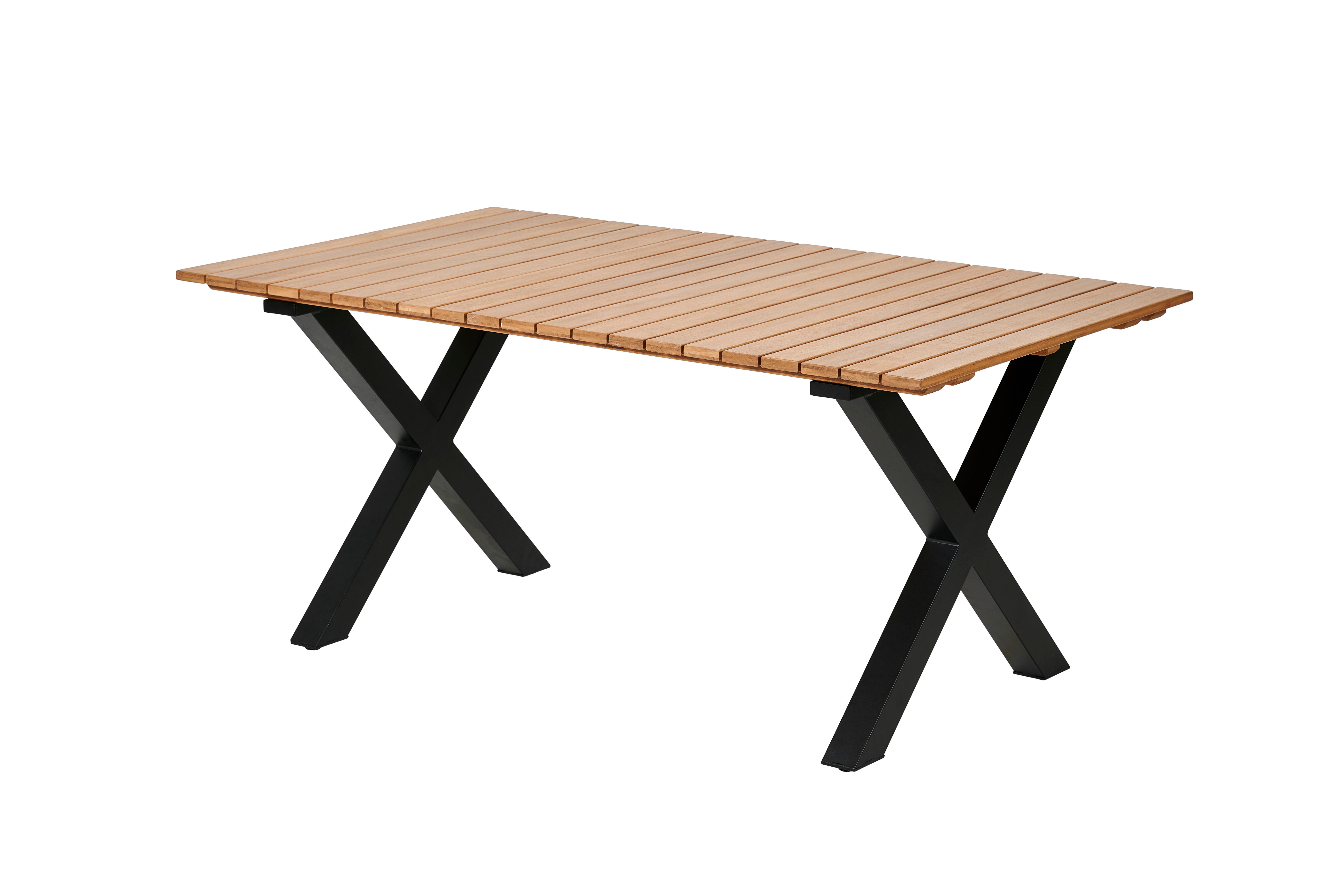 FORMAX Tuintafel met X-poten naturel/zwartH 5,8 x B 101 x L 160 cm