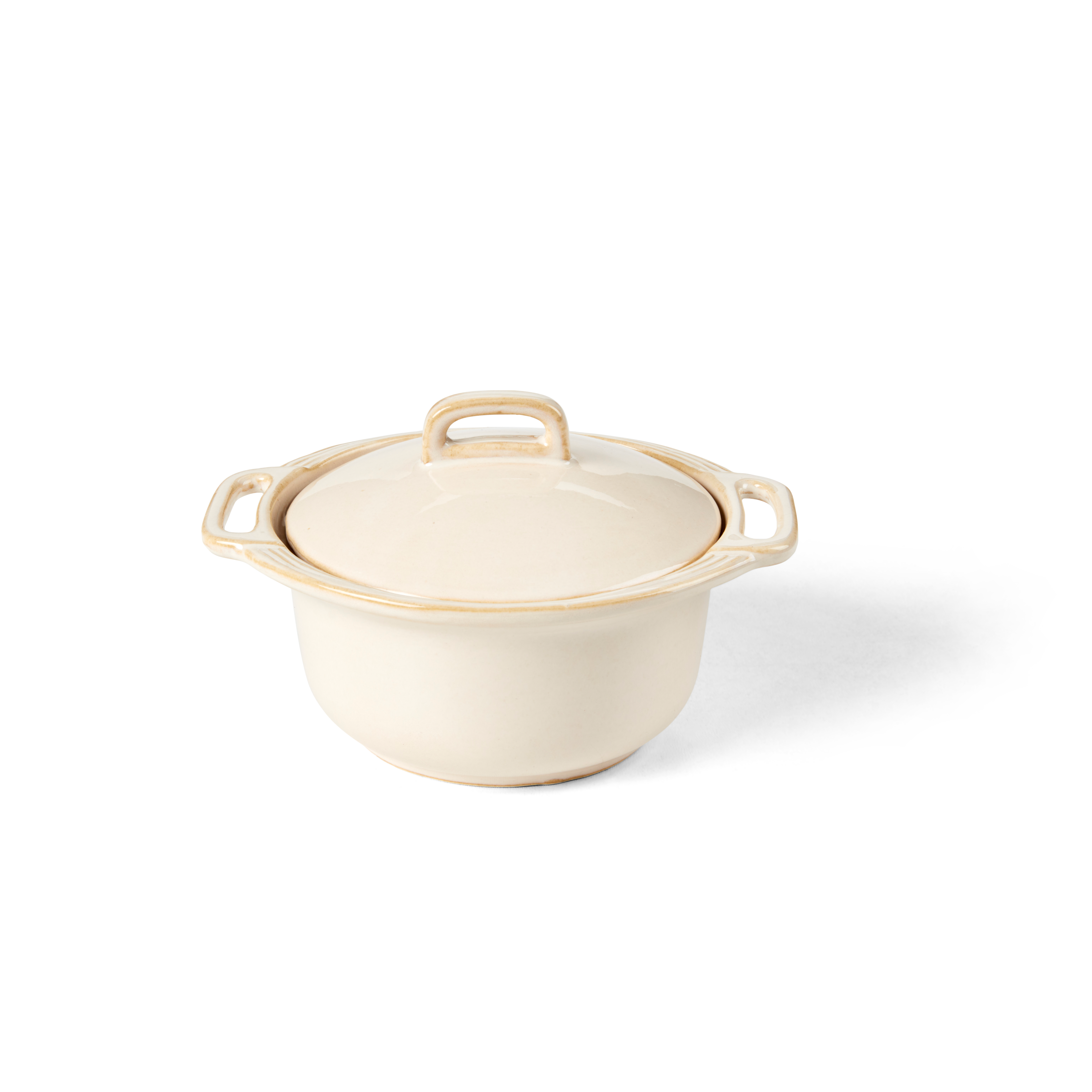 CASSOLA Ovenpot met deksel 40 CL beigeH 10,8 cm - Ø 14,3 cm - CASA