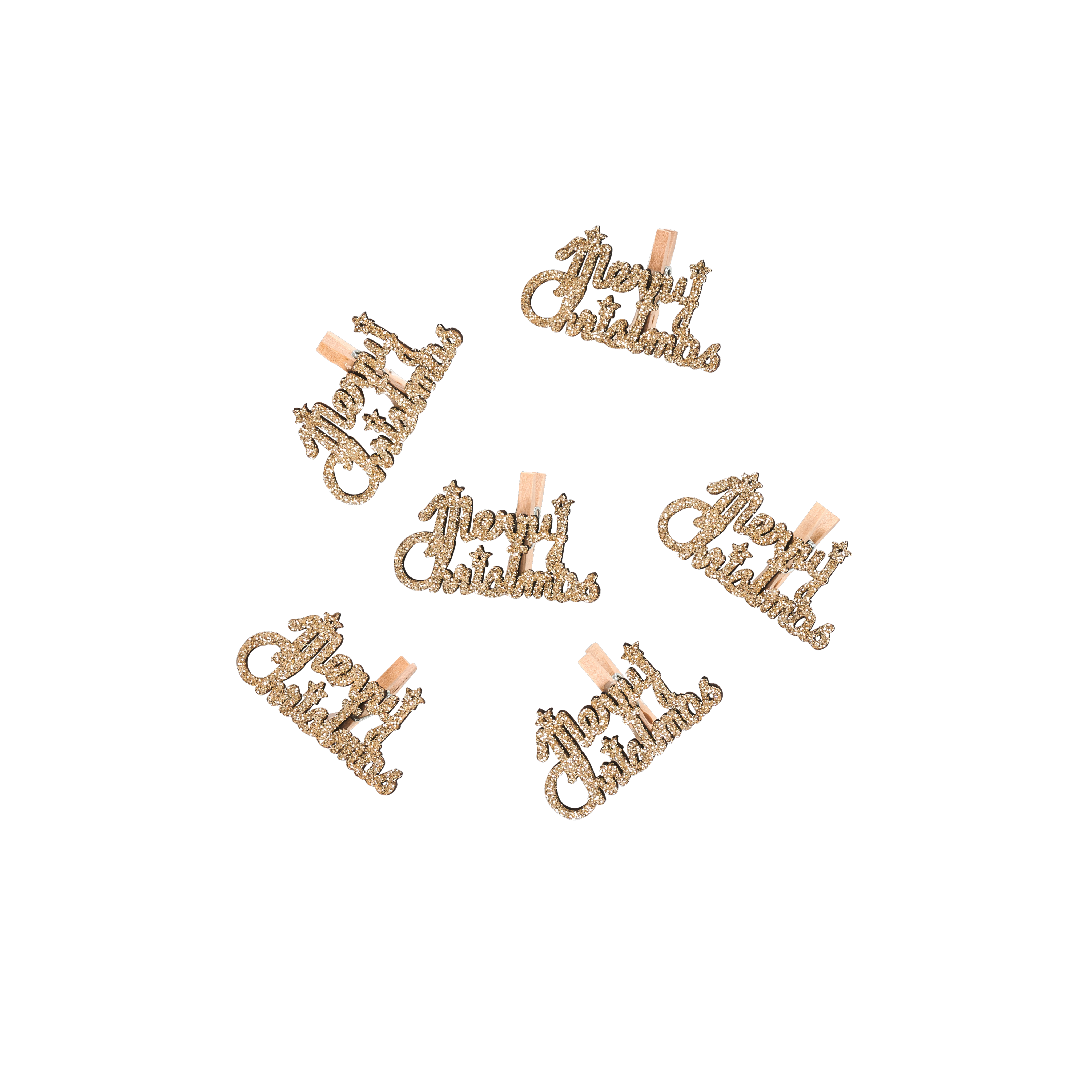 QUOTE Decoratieve clip set van 6 goudH 4,5 x B 2,5 x D 1 cm - CASA