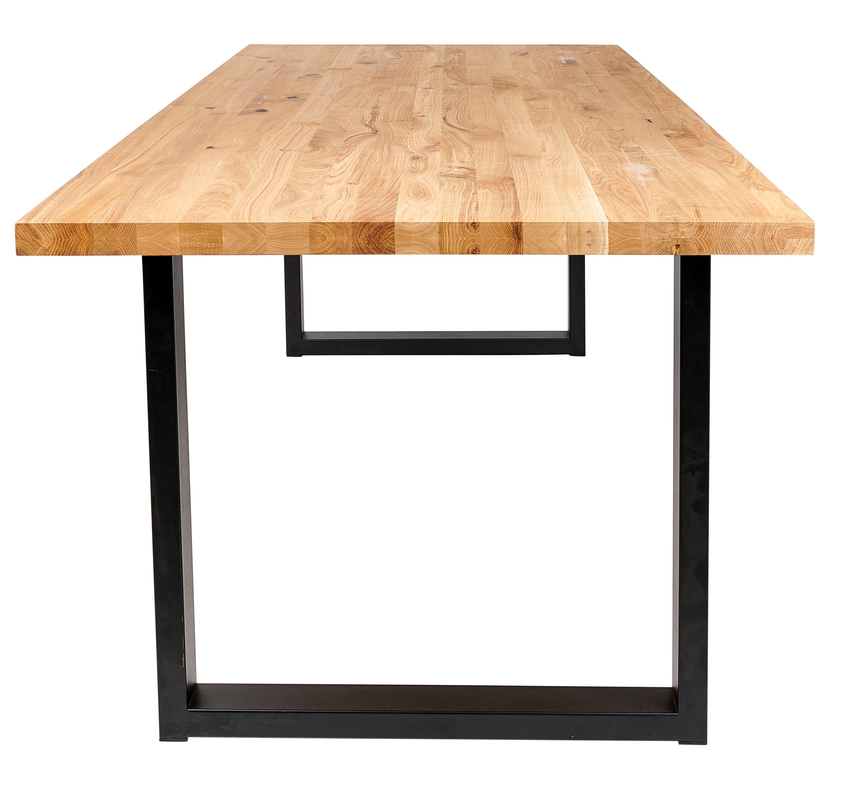 NEW OAK Eettafel met U-poten metaalH 72 x B 95 x L 200 cm