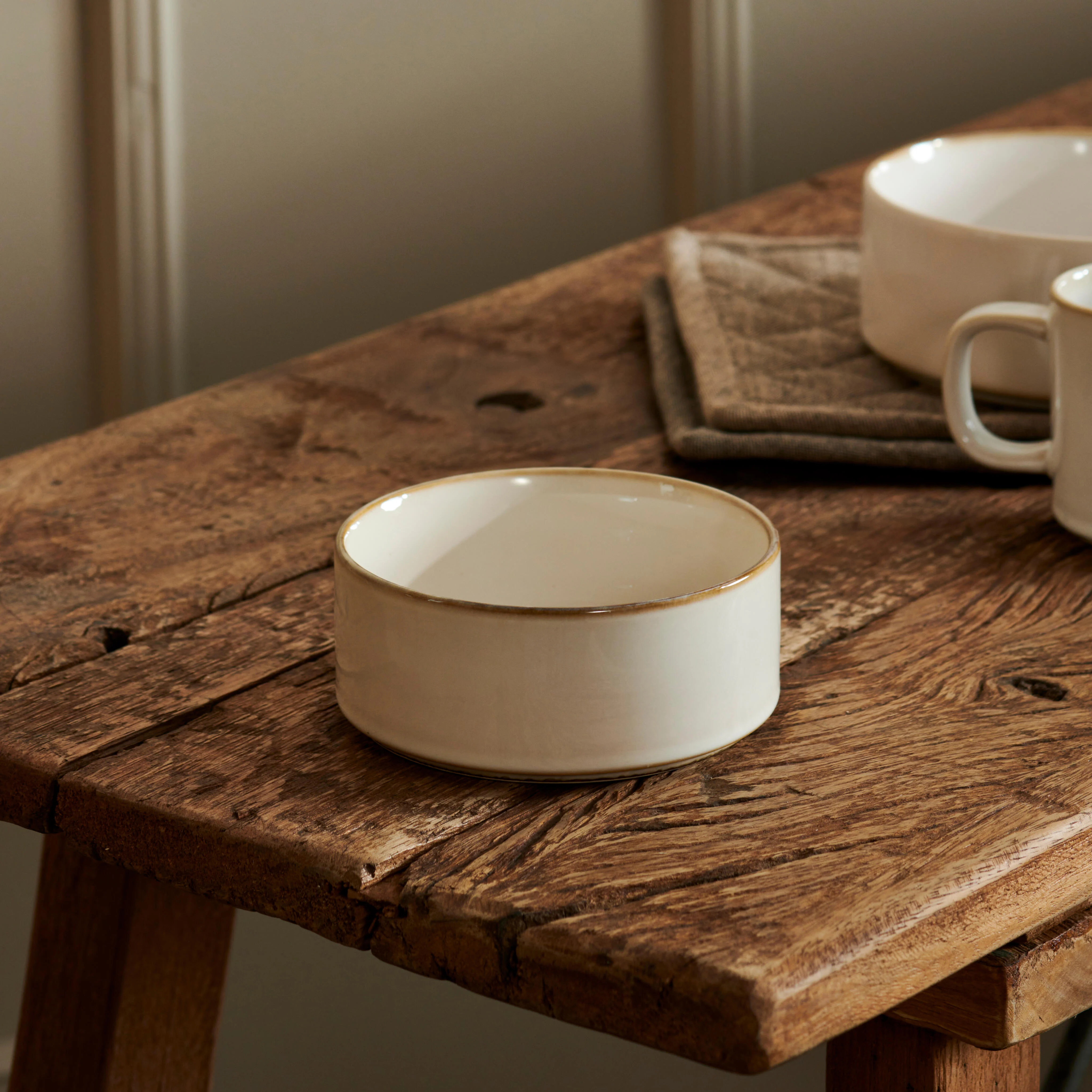 MINERAL MARBLE Bowl 35 CL wit - set van 4 H 5 cm - Ø 12,7 cm