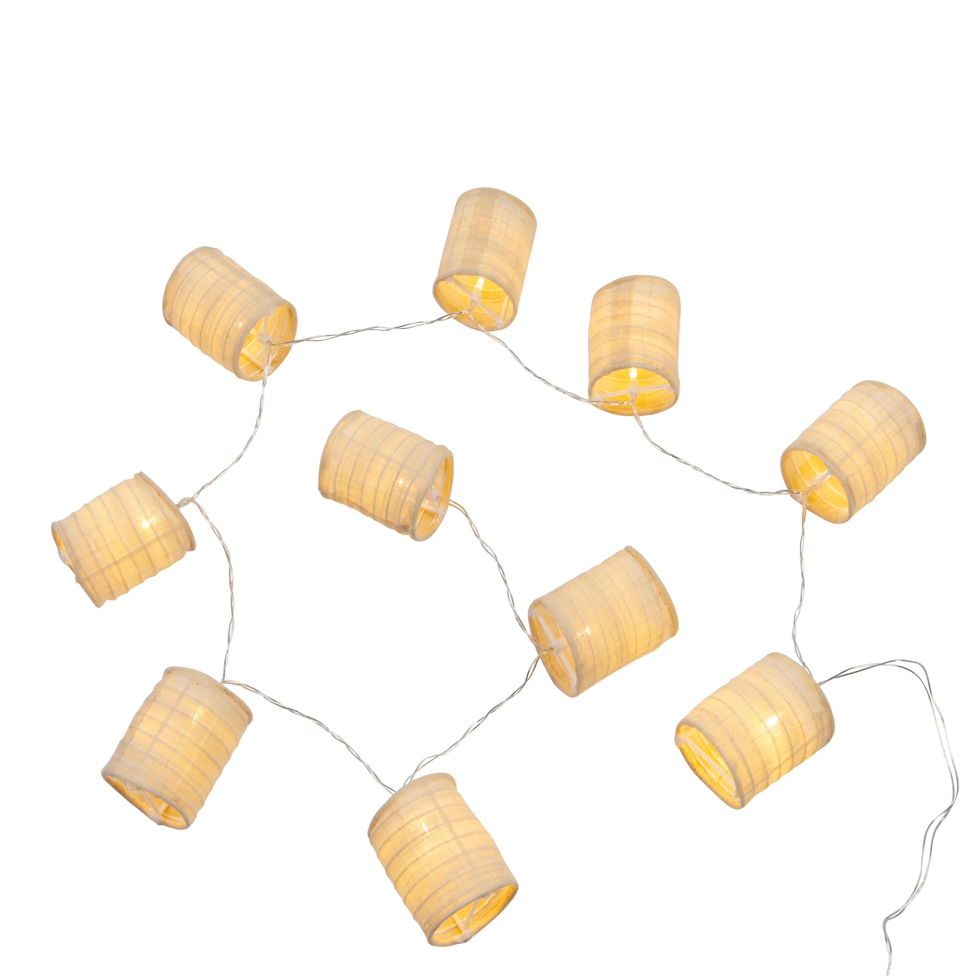 LYNN Lichtsnoer lantaarn 10 leds beigeL 165 cm