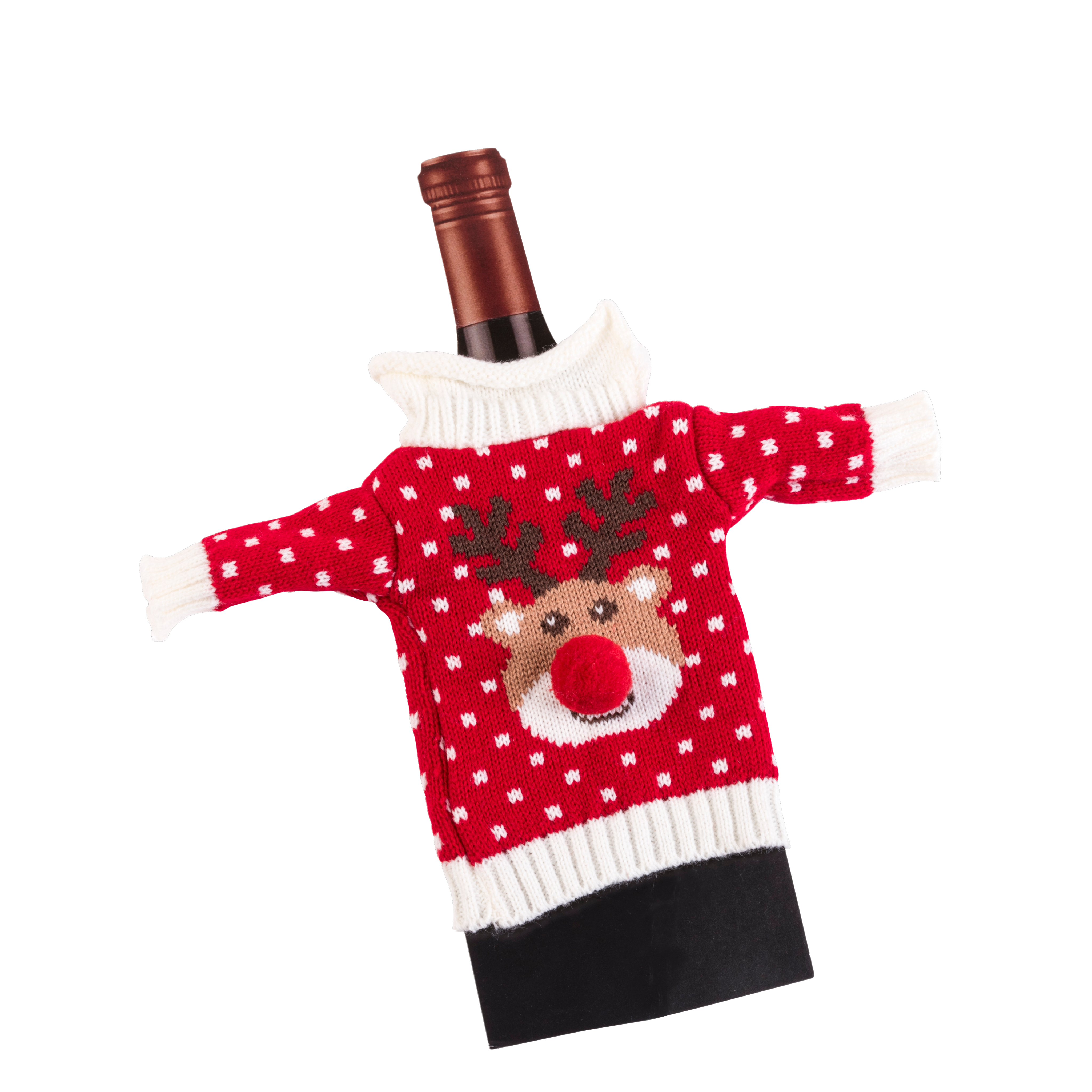 XMAS SWEATER Flessenhoes diverse kleurenH 18,5 x B 10,5 cm