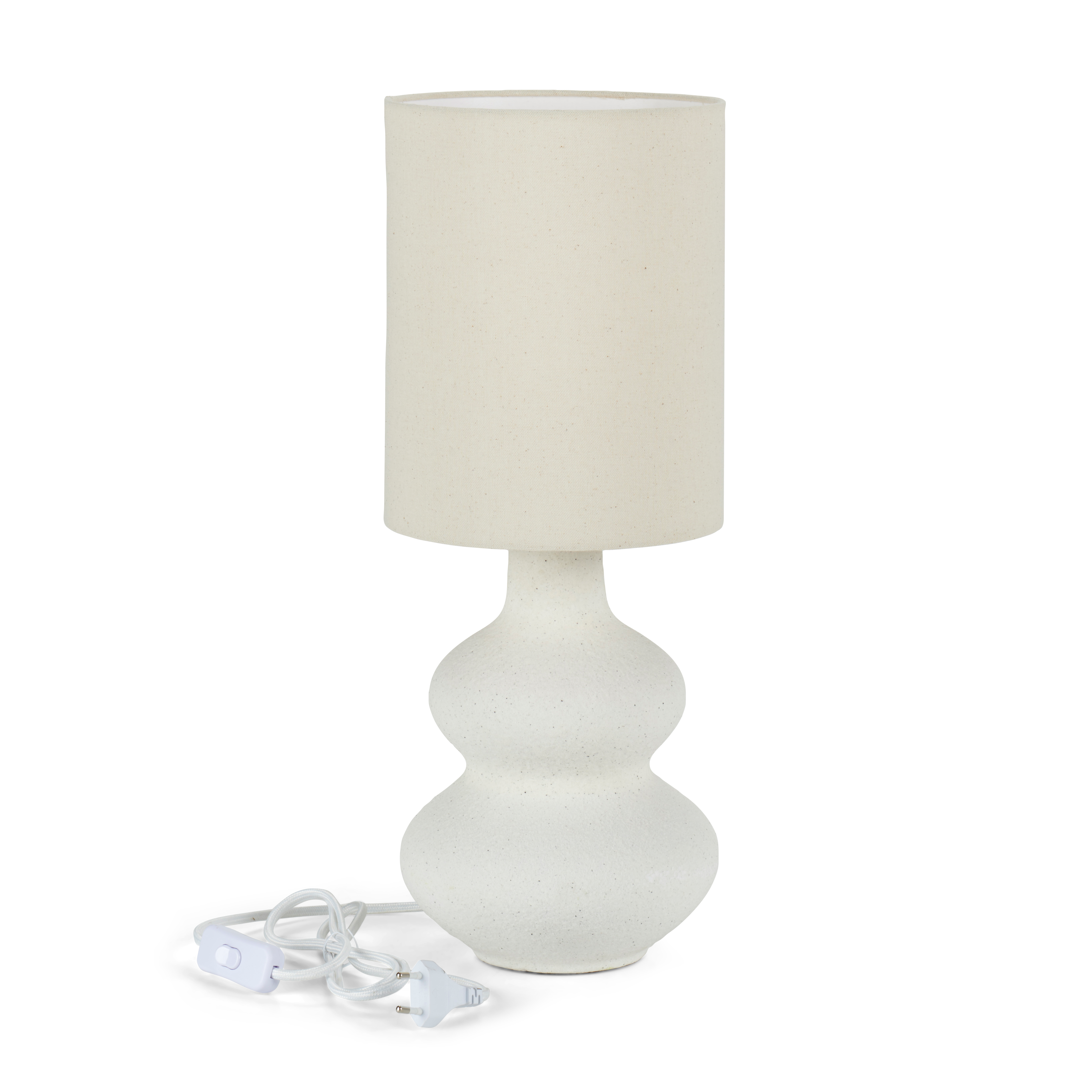 WHITESTONE Tafellamp met kap E27 gebroken witH 50 cm - Ø 20 cm