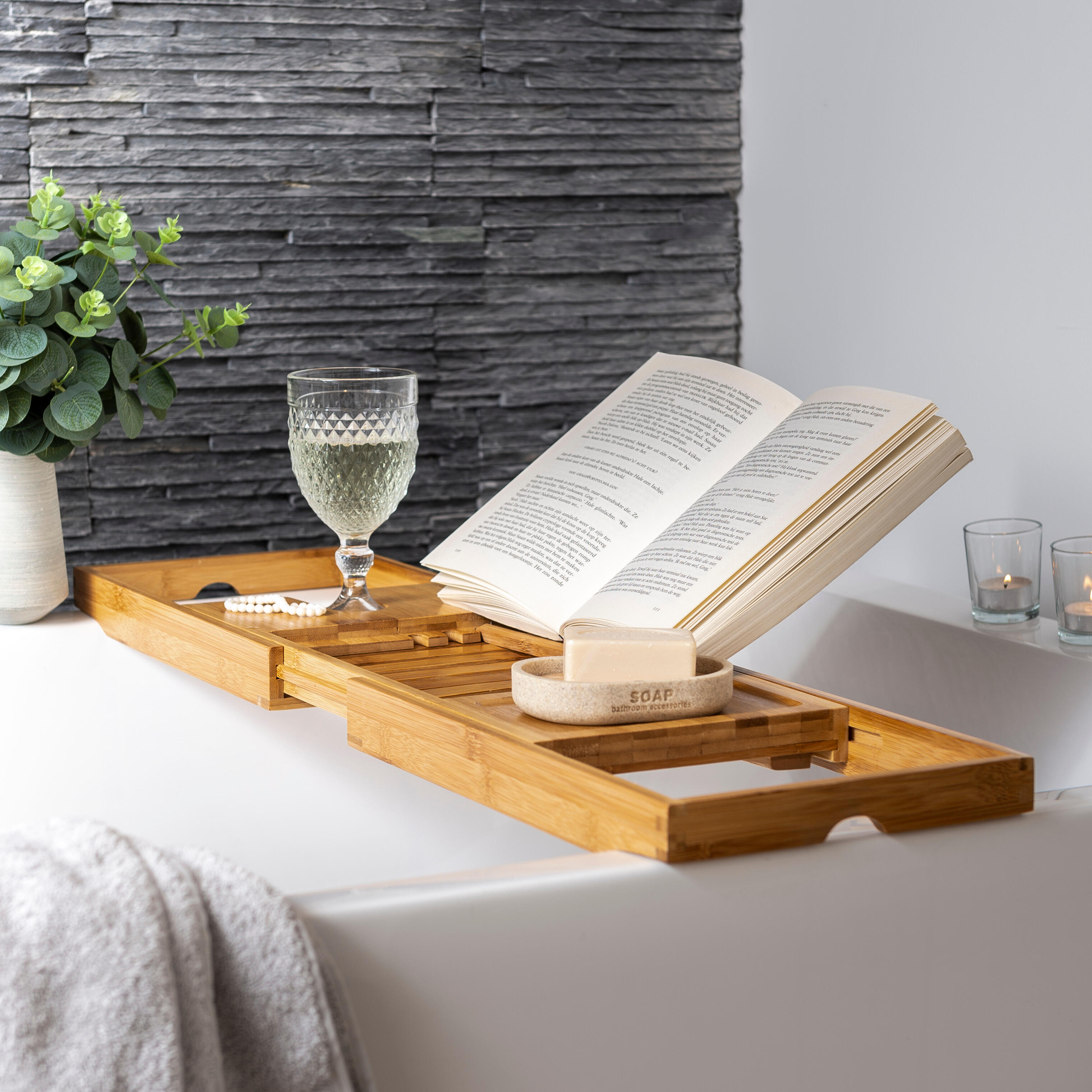 BAMBOO Badtafel naturelH 4 x B 105 x D 22 cm