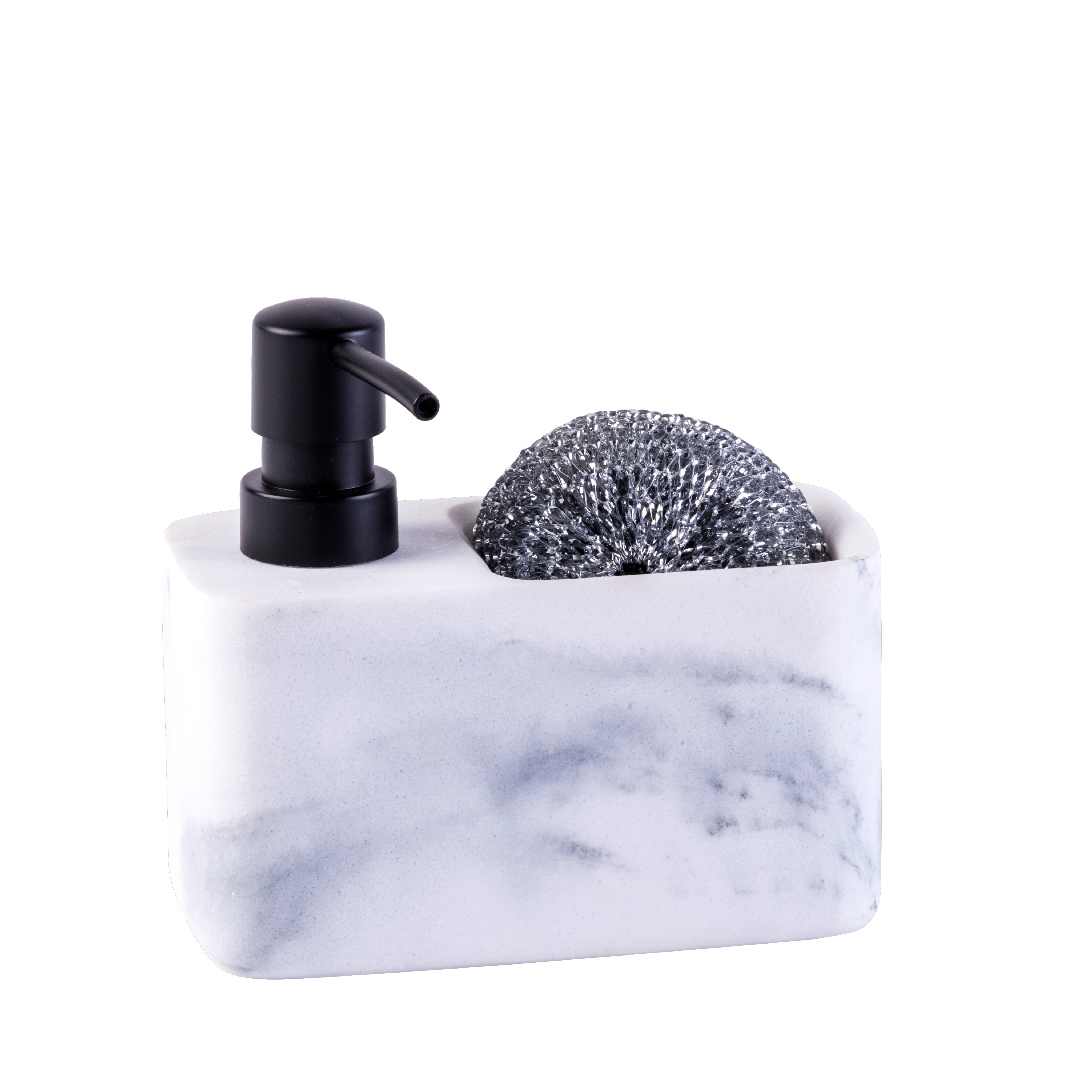 SHADOW Zeepdispenser met spons zwart, witH 13,5 x B 14,7 x D 7,5 cm - CASA