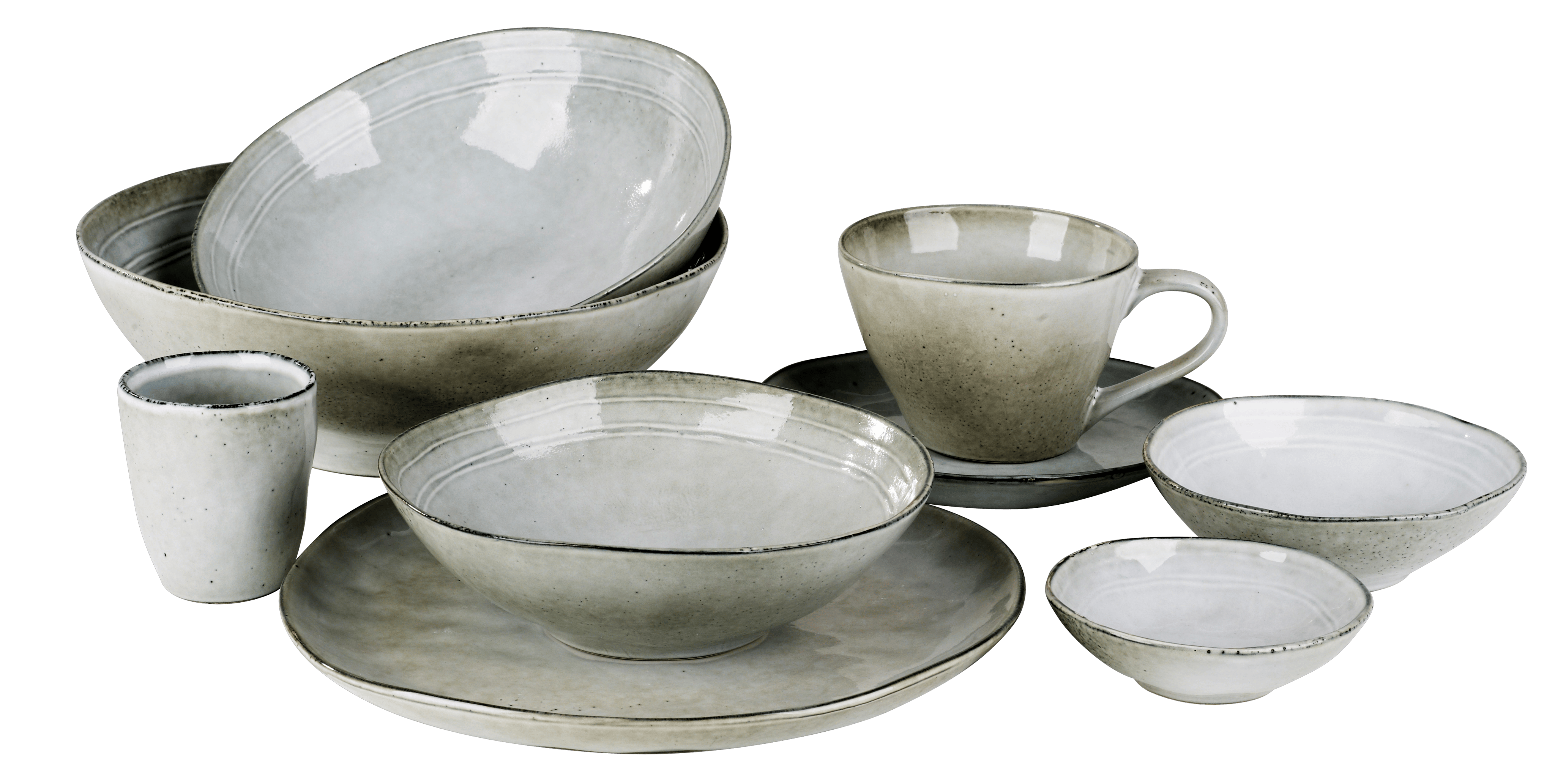 EARTH LAGOON Bowl 35 CL lichtgroen - set van 4 H 3 cm - Ø 15 cm