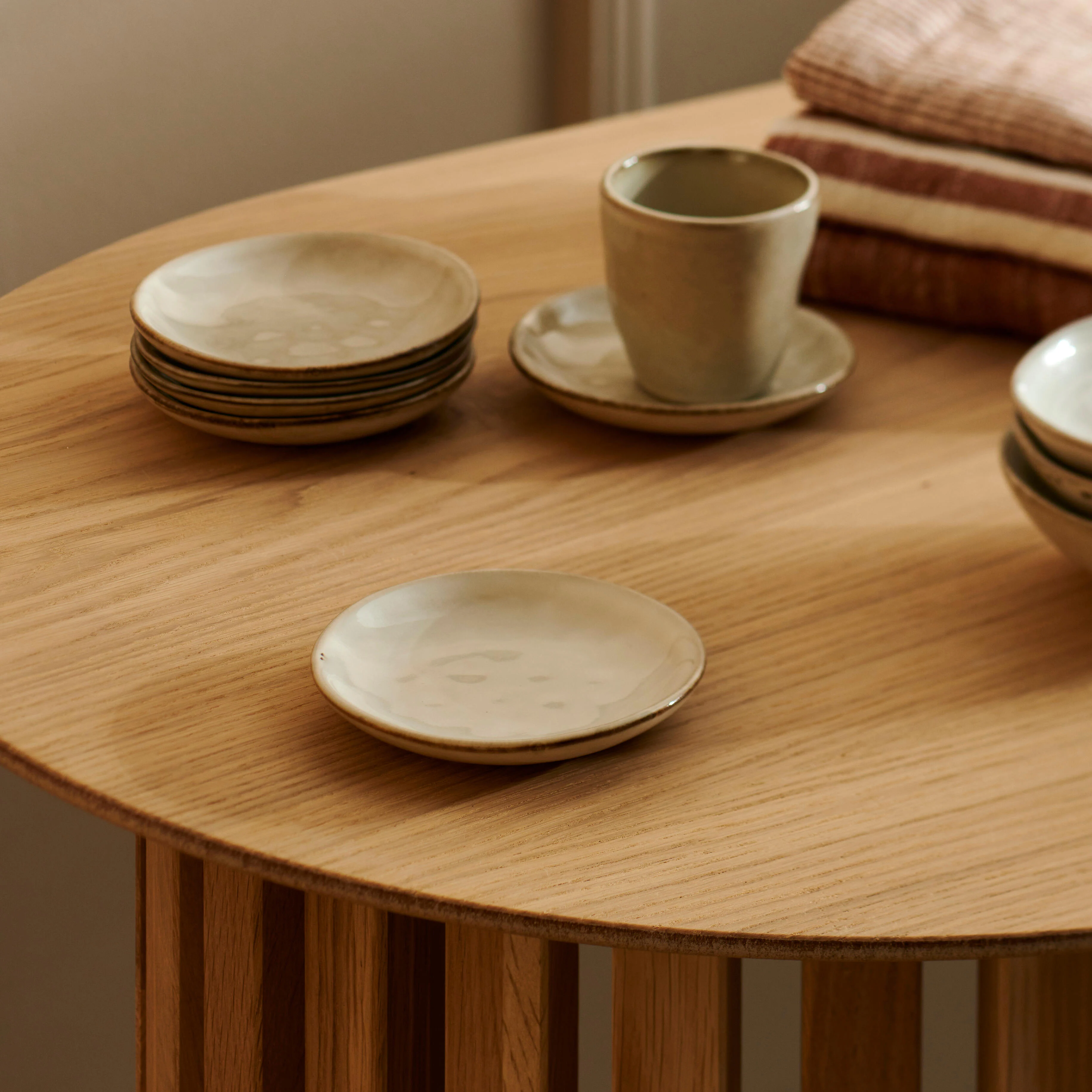 EARTH MARL Bord crème - set van 4 Ø 10 cm