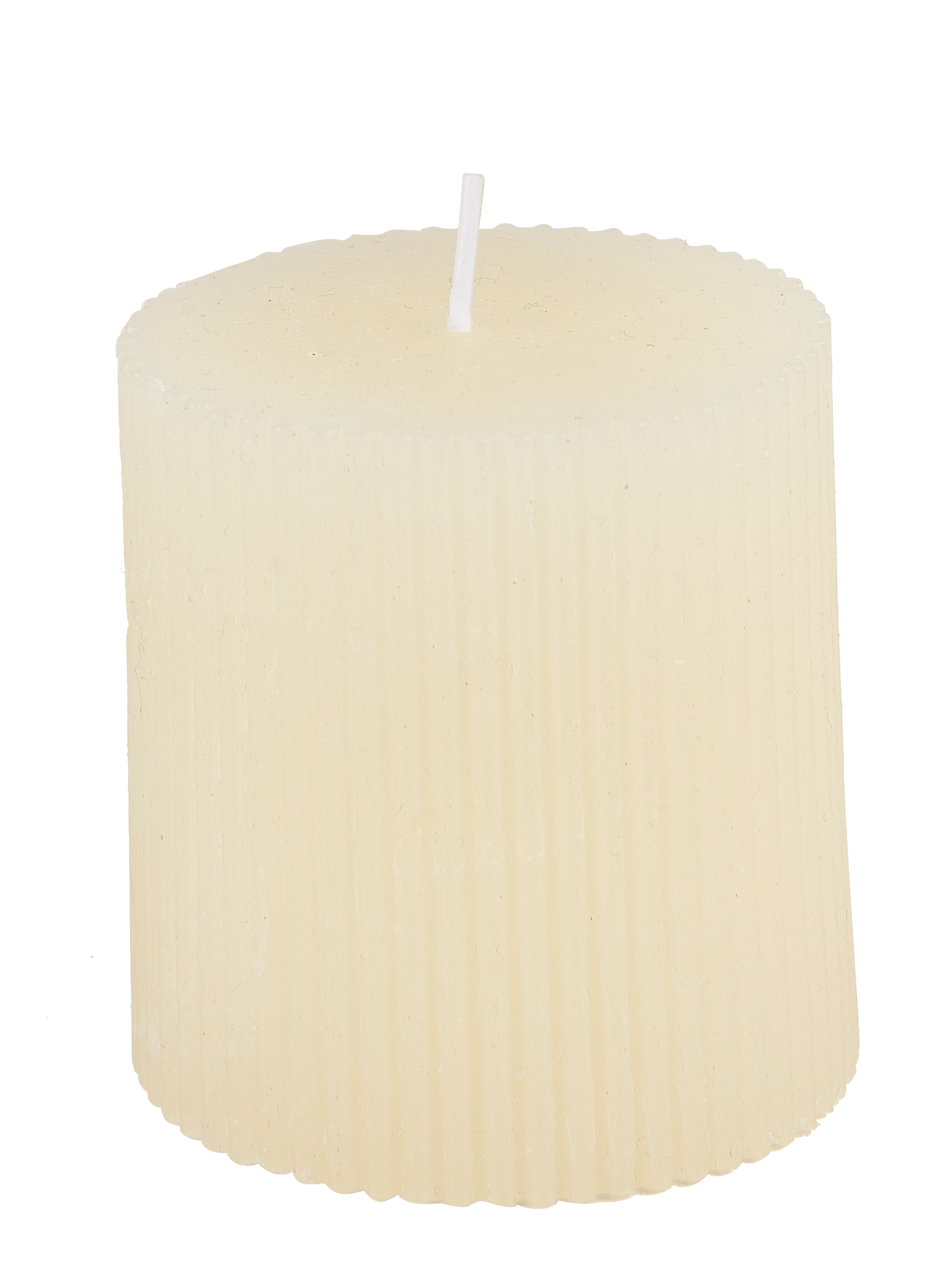 RUSTIC Rib kaars ivoorH 7 cm - Ø 7 cm