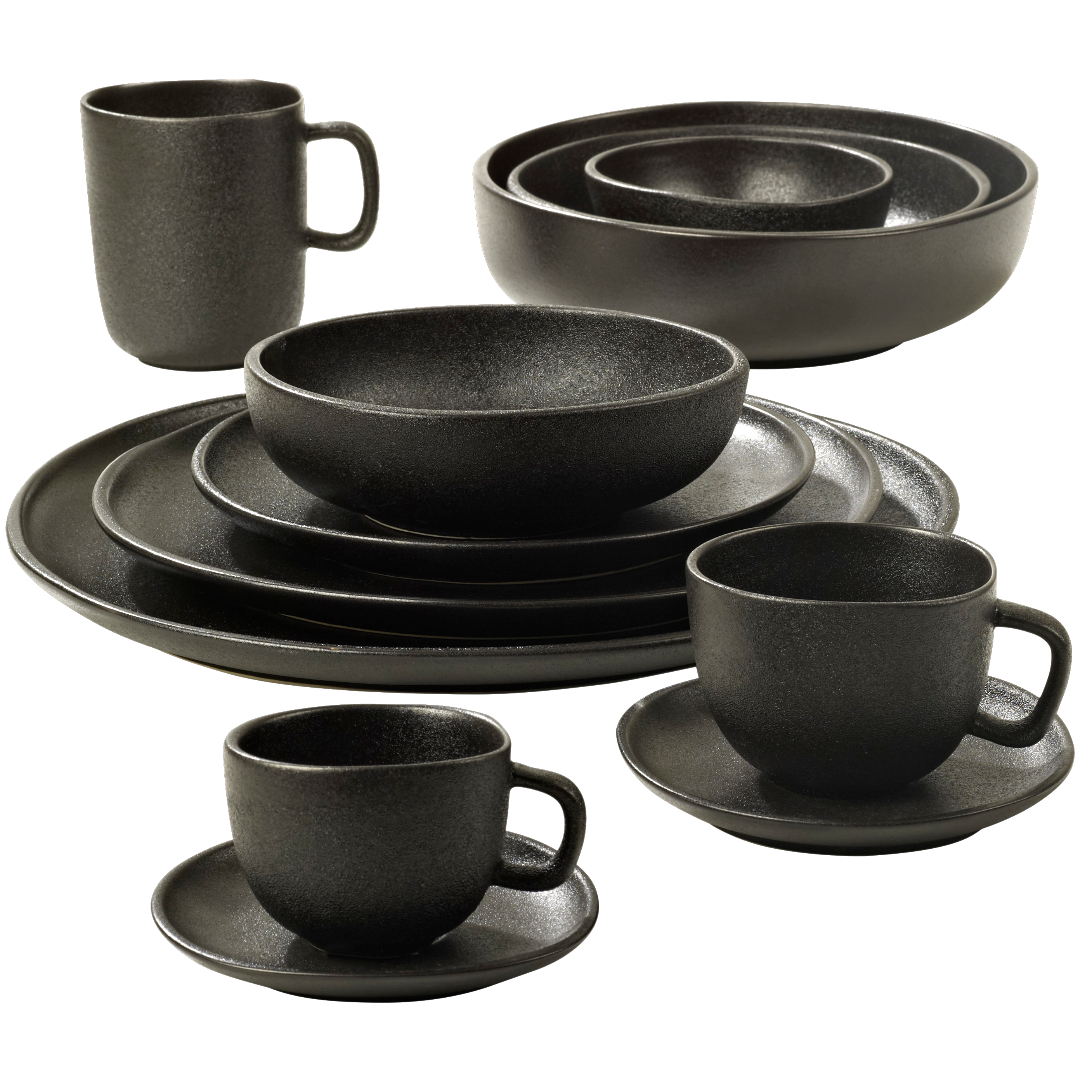 MAGMA Bowl 21 CL zwart - set van 6 H 4,5 cm - Ø 11 cm