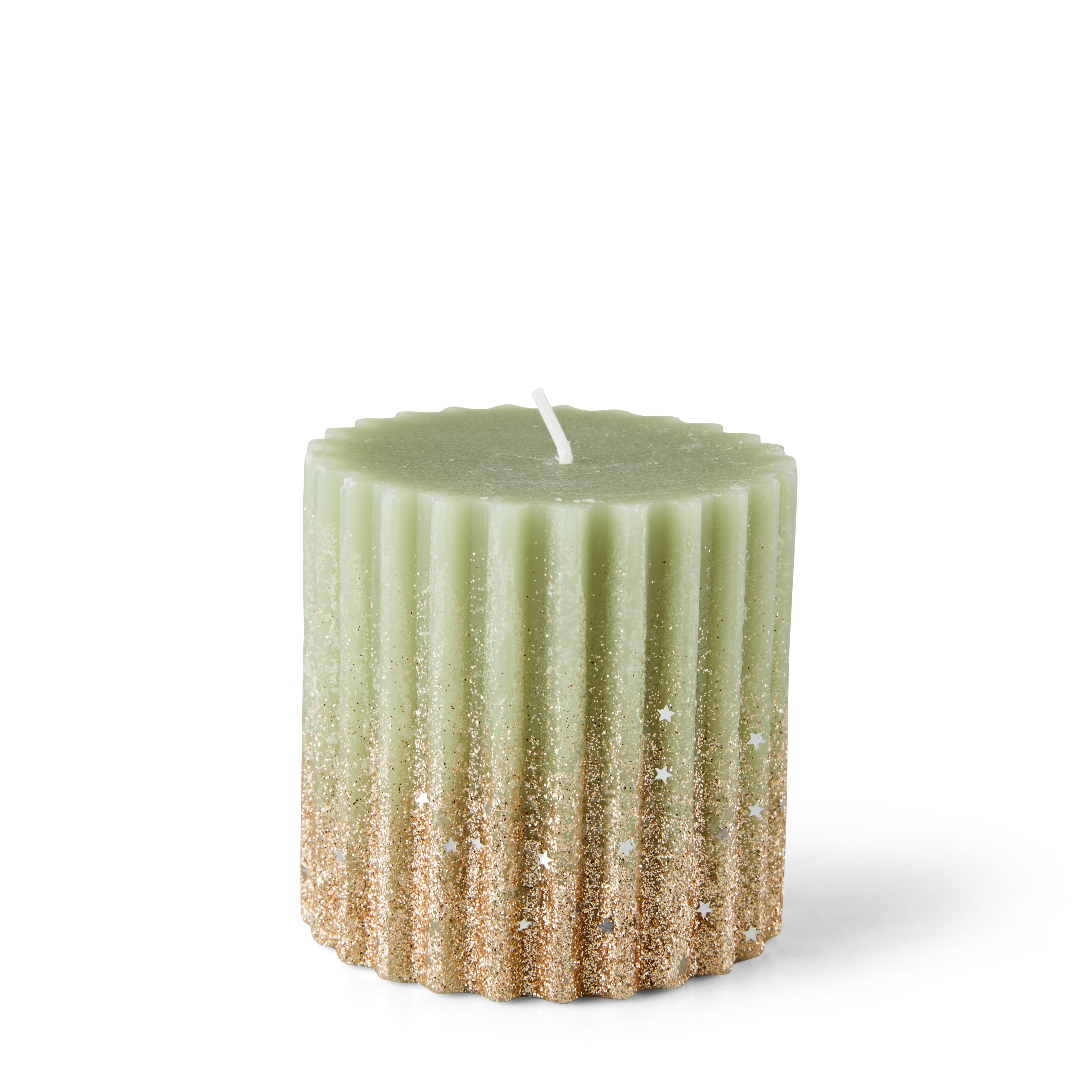 FLOWY Kaars groenH 8 cm - Ø 8 cm