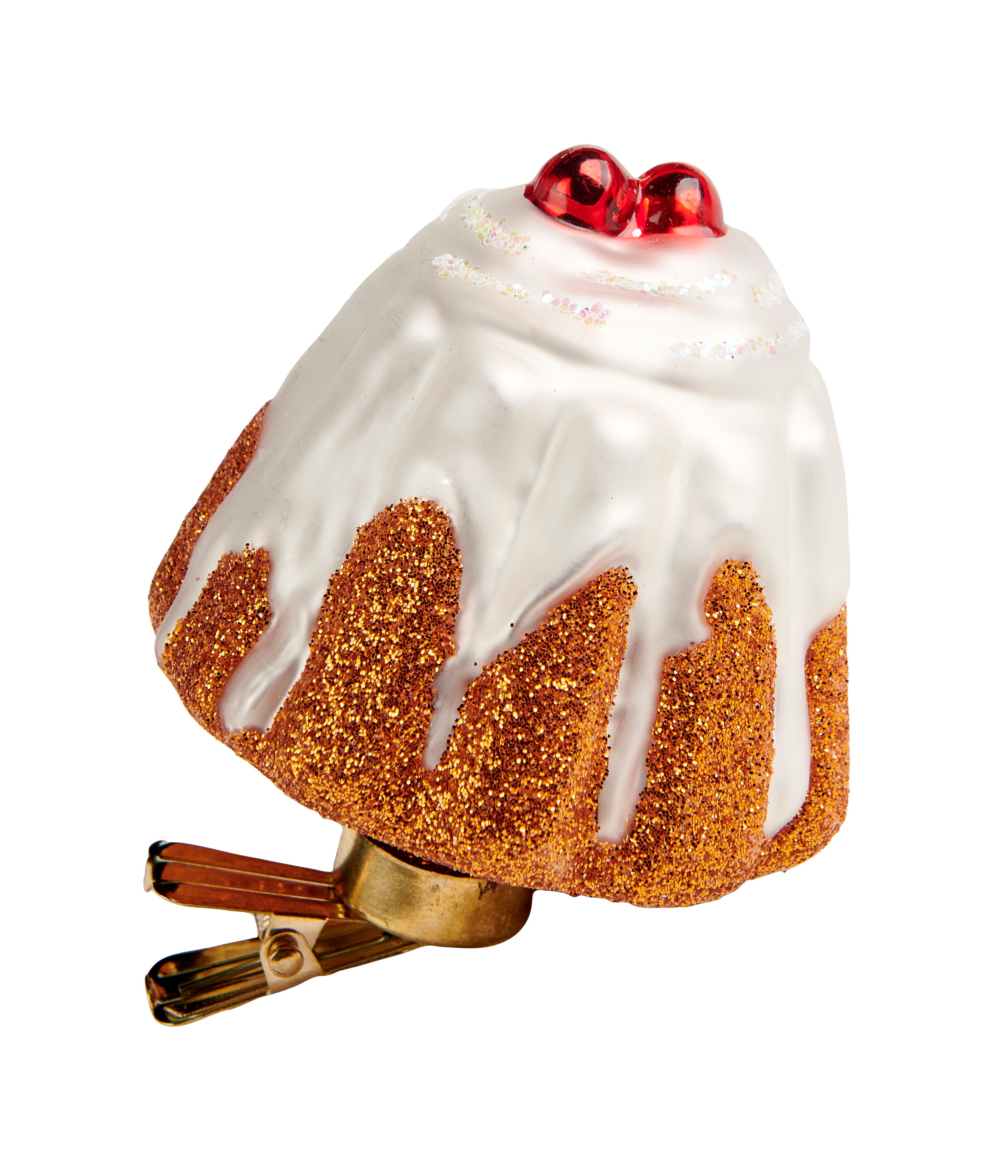 GLAZE Decoclip wit, bruinH 6,5 cm - Ø 6 cm