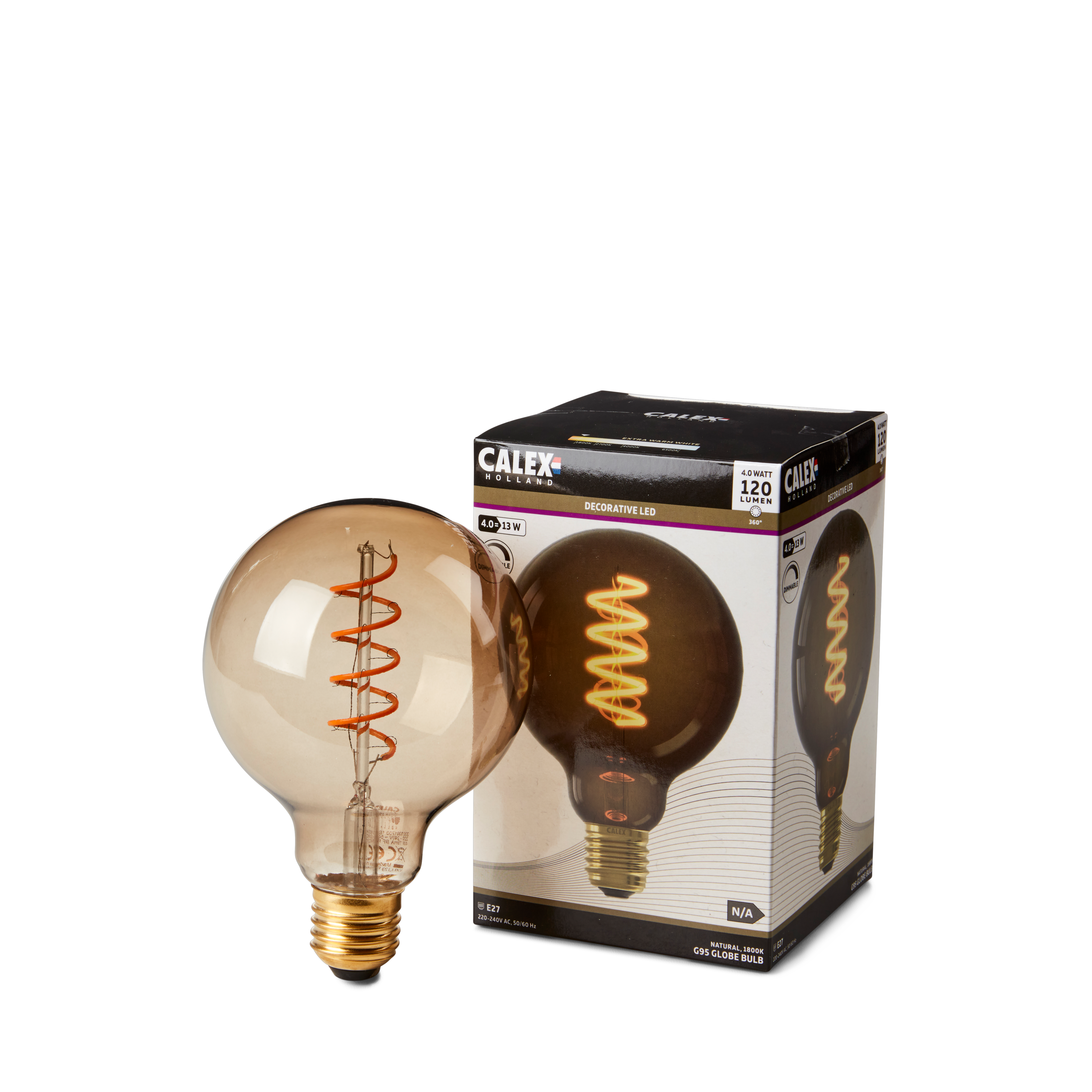 CALEX Filamentlamp E27 bruinØ 9,5 cm