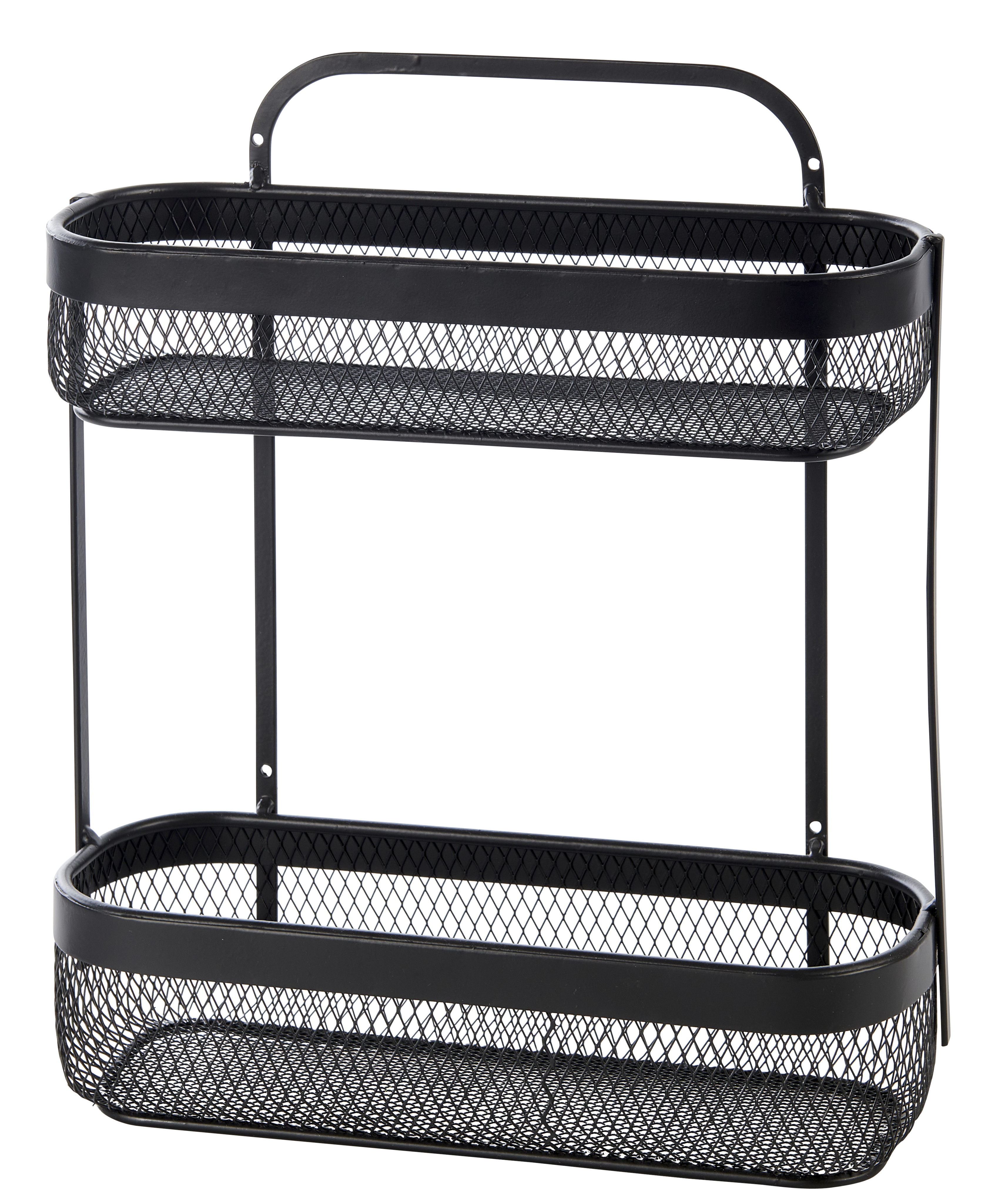 BLACK LUNAR Mandje ovaal 2-delig zwartH 34,5 x B 30 x D 11,5 cm - CASA