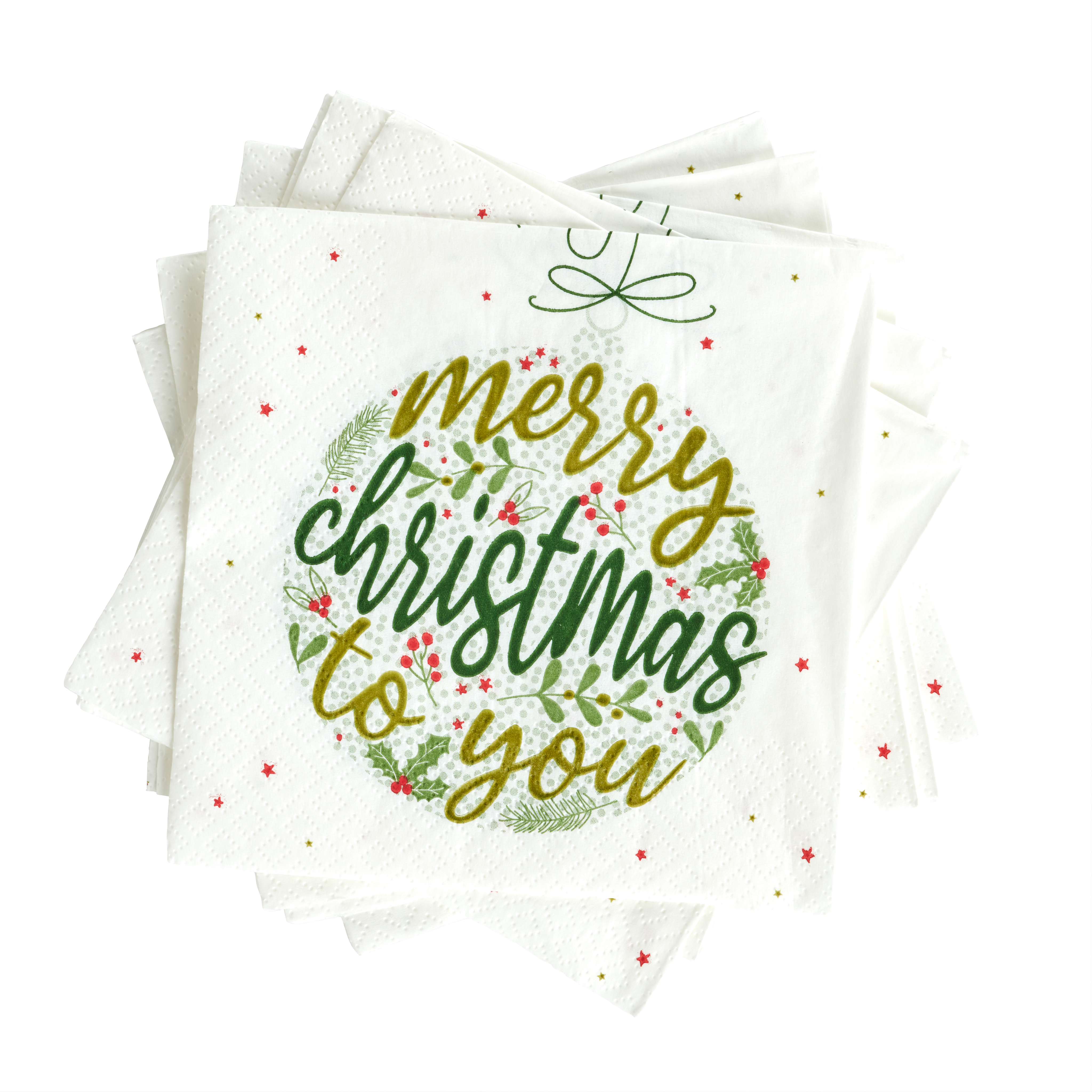 MERRY TO YOU Set van 20 servetten groenB 33 x L 33 cm