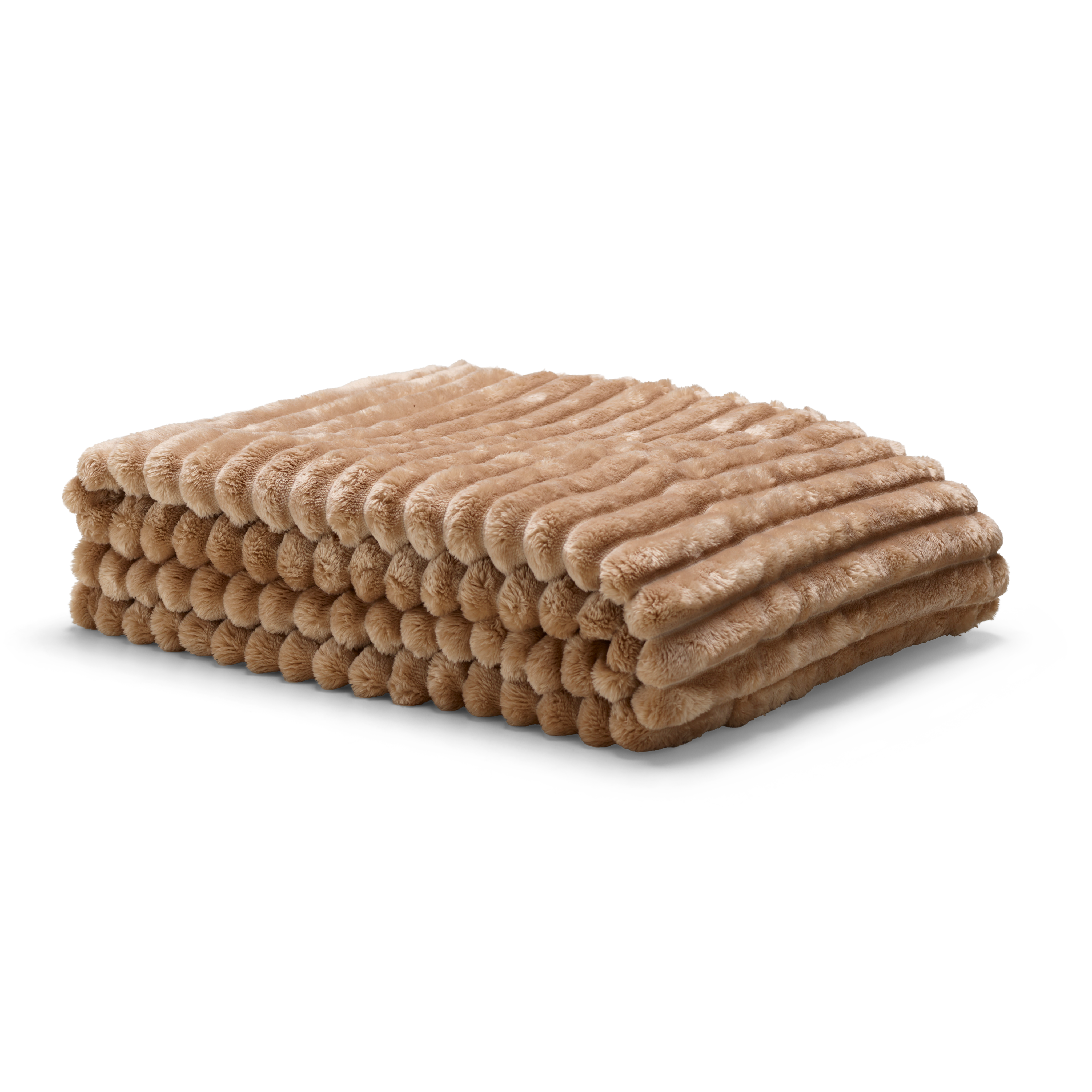 NADI Plaid lichtbruinB 150 x L 200 cm