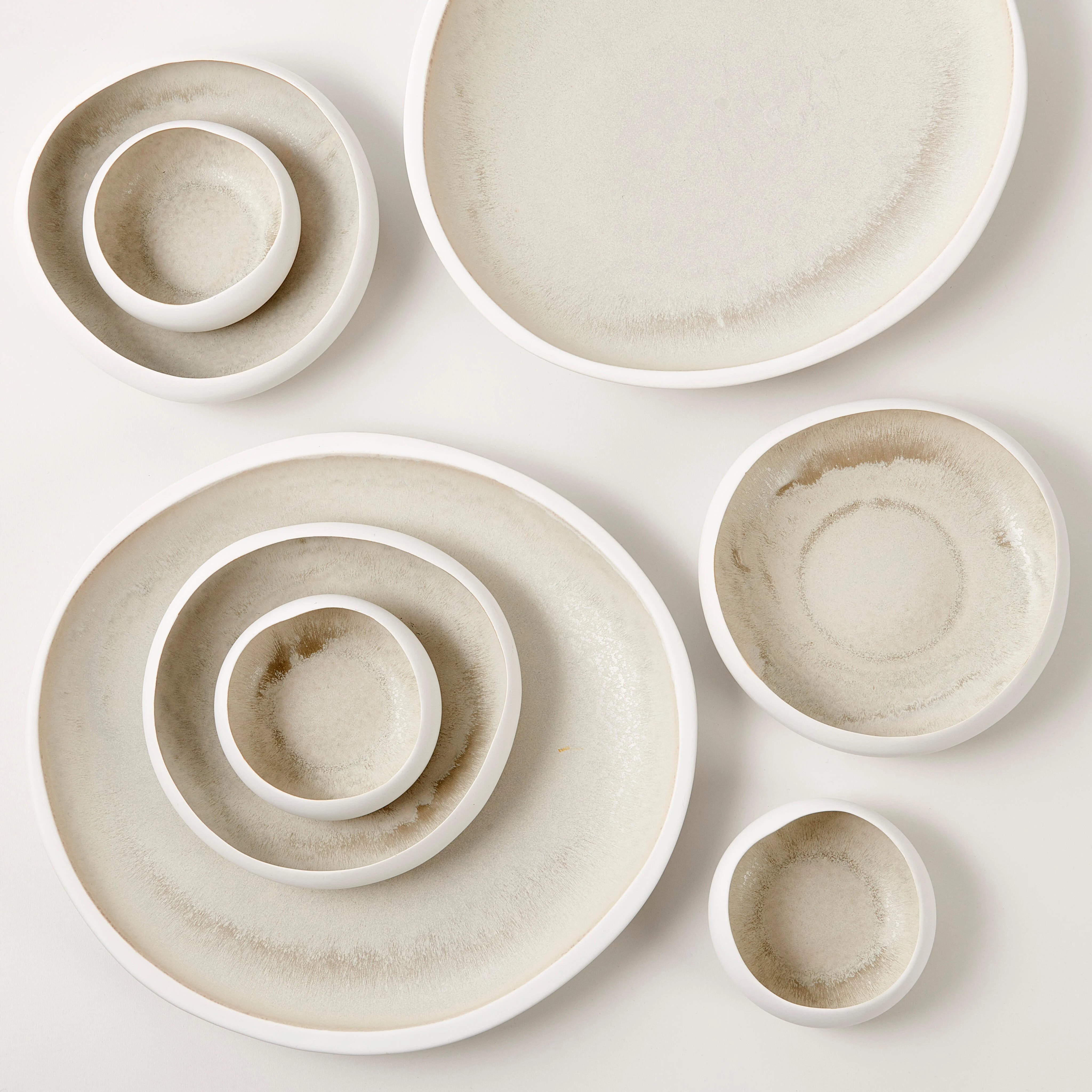 NORDIC Bowl 65 CL wit - set van 4 H 4,5 cm - Ø 20 cm