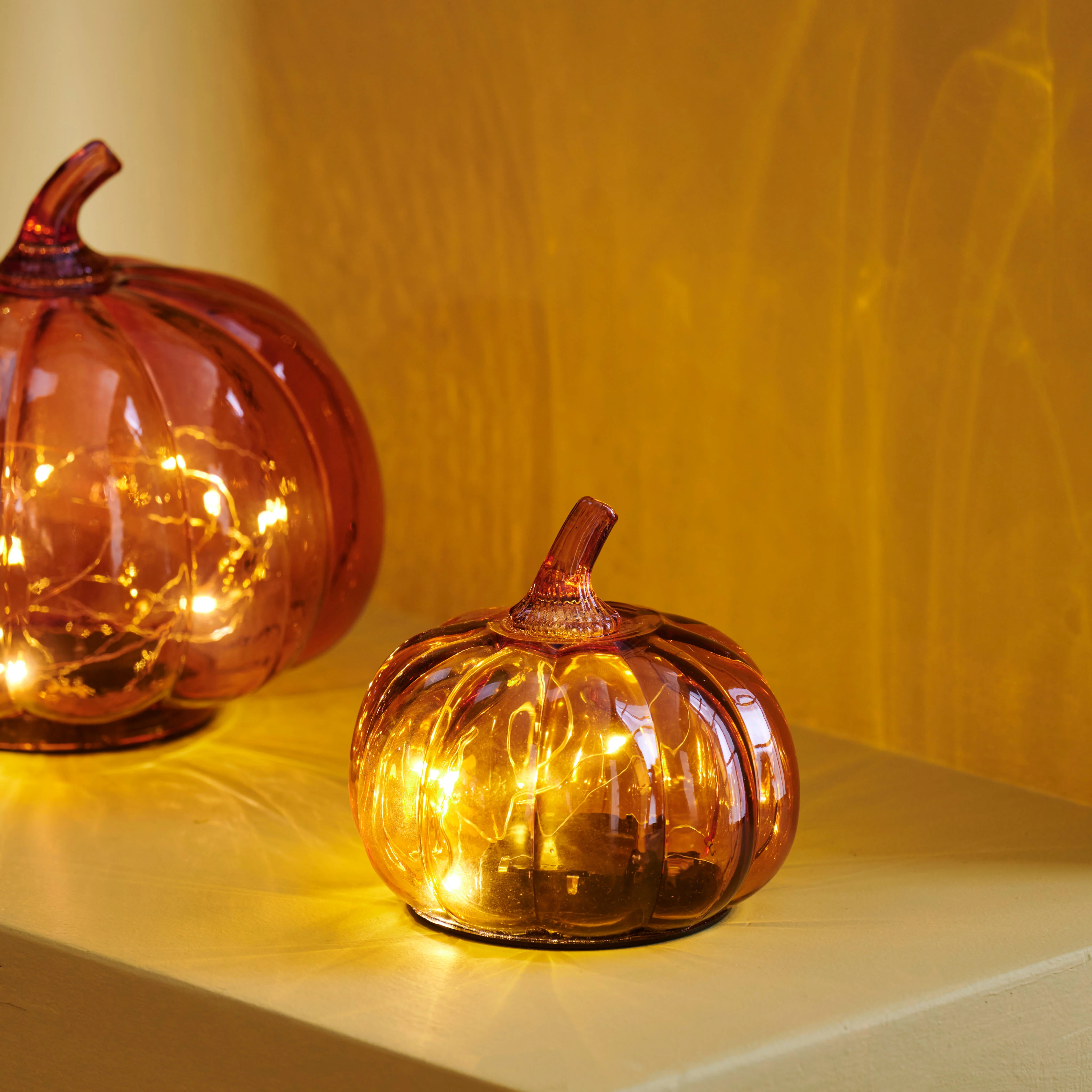 PUMPKIN Decolamp geelH 10,5 cm - Ø 10 cm