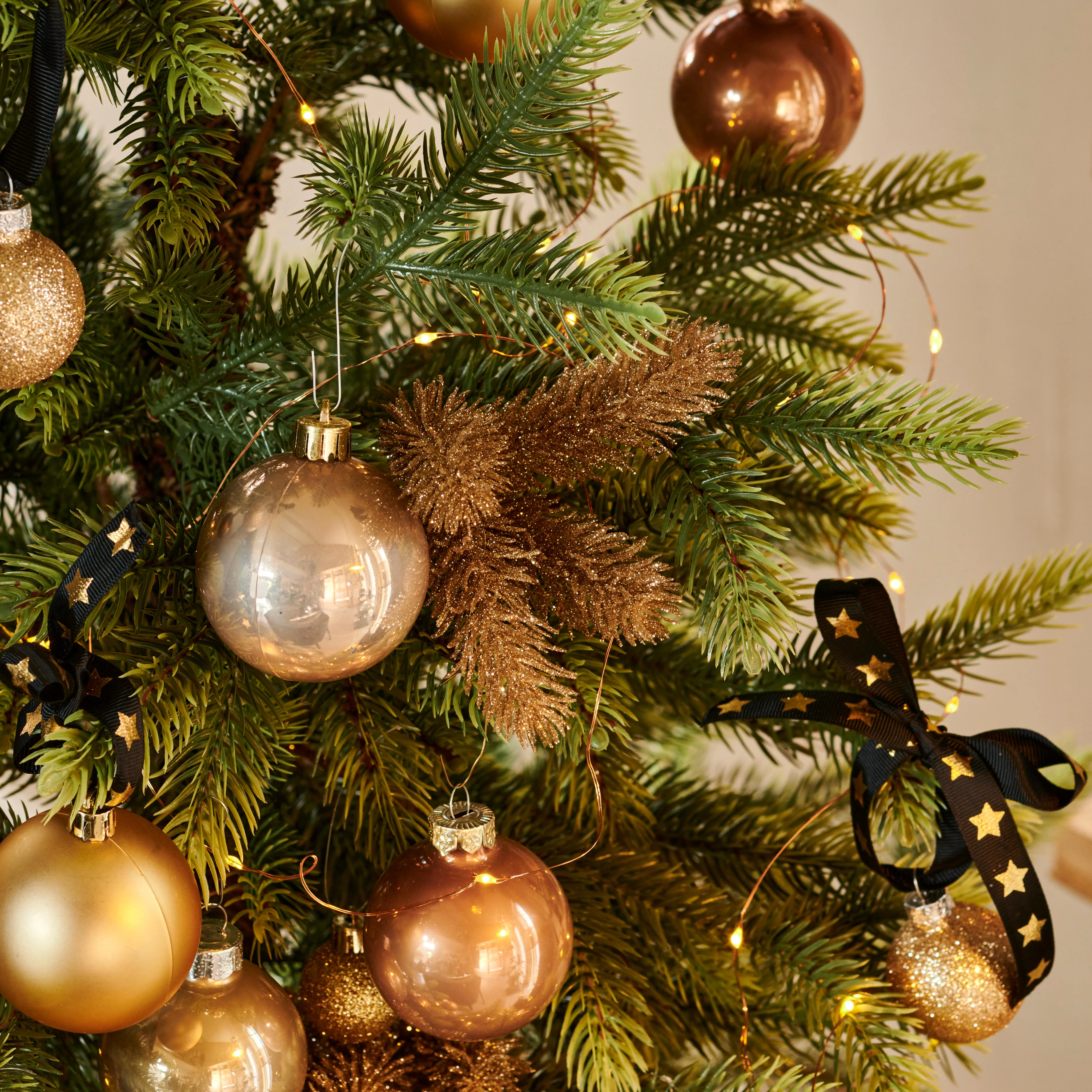 GOLD PINE Decoratieve tajk set van 3 goudL 25 cm