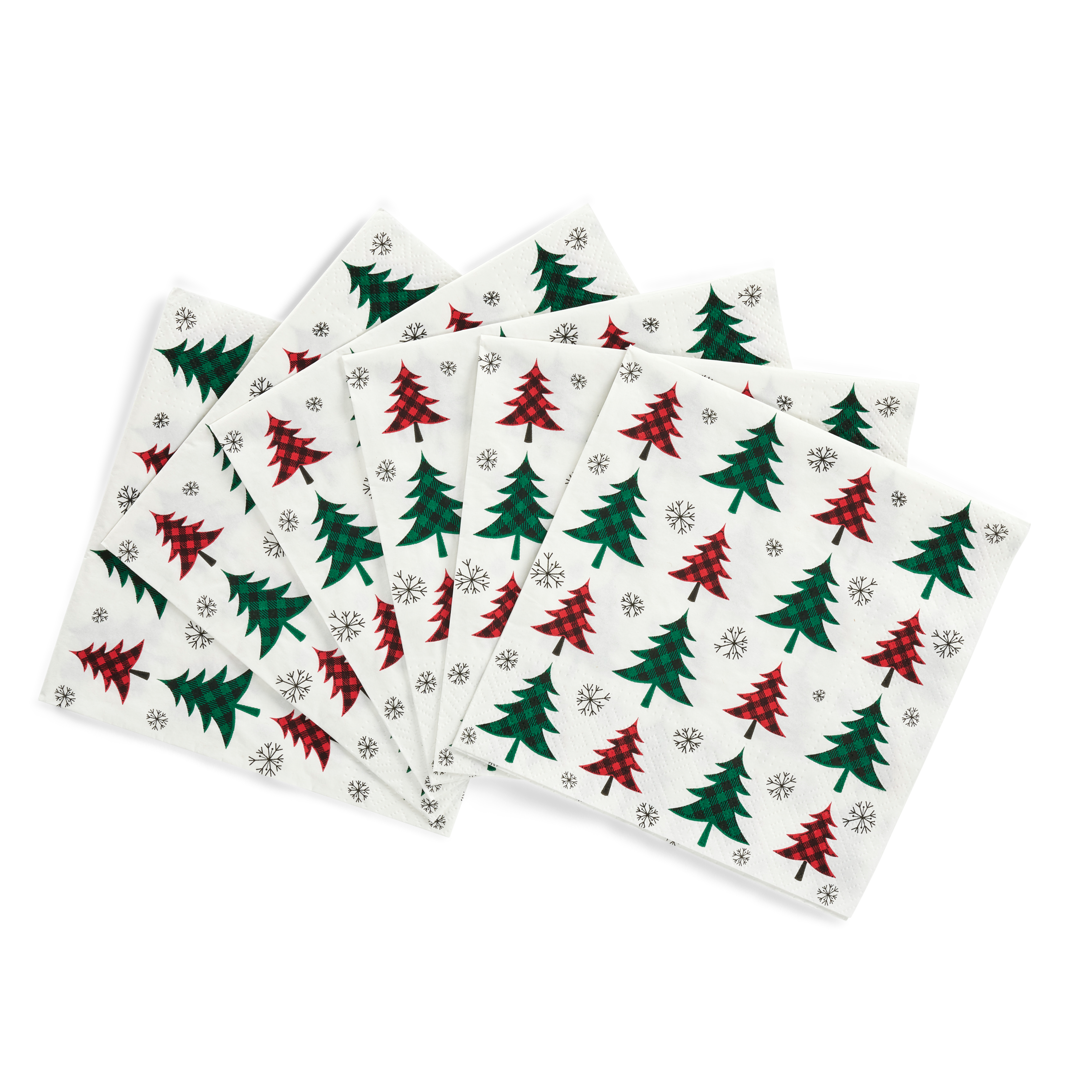 TREE CHECK Set van 20 servetten multicolorB 33 x L 33 cm