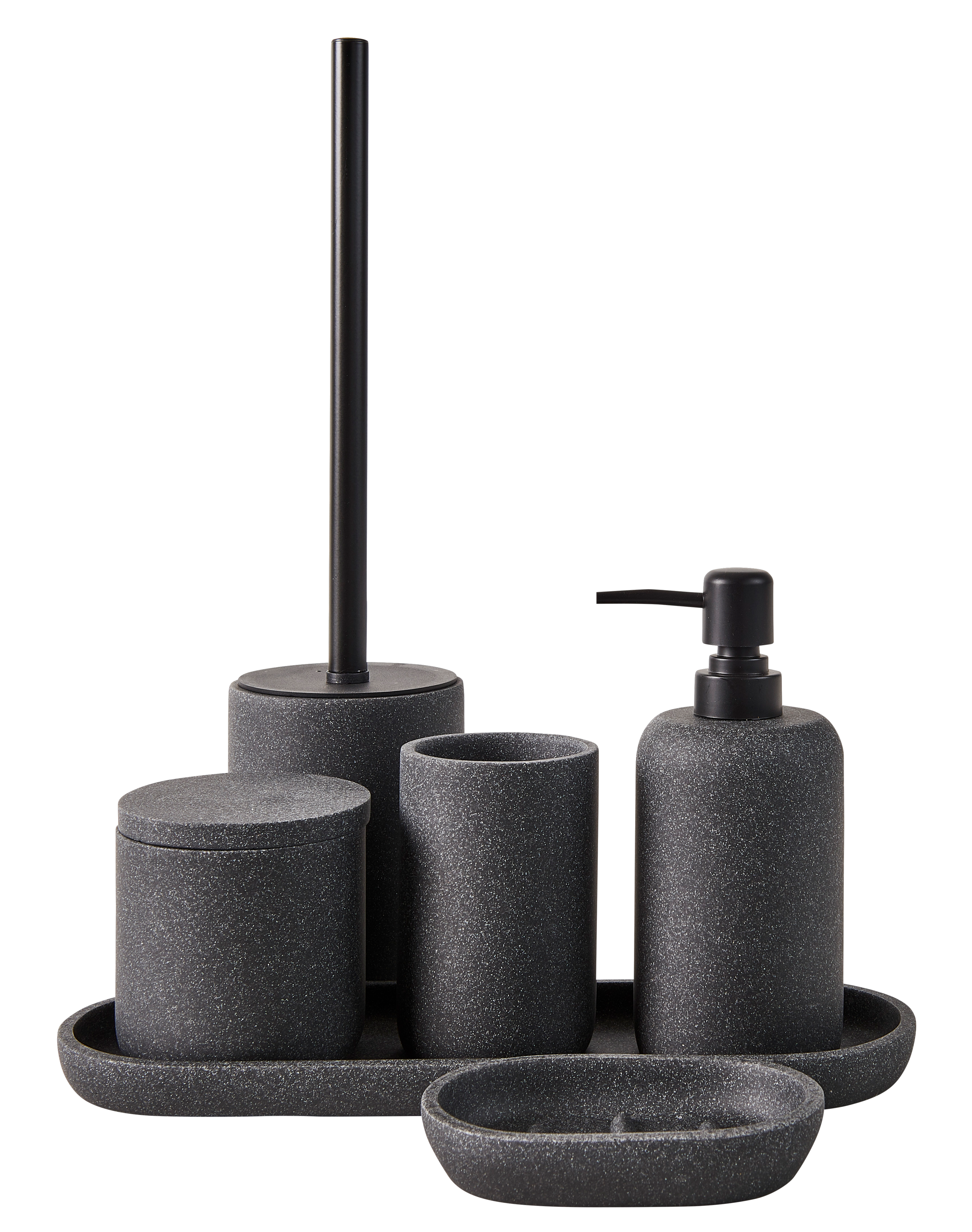 MOON Wattenhouder met deksel donkergrijsH 10 cm - Ø 9 cm