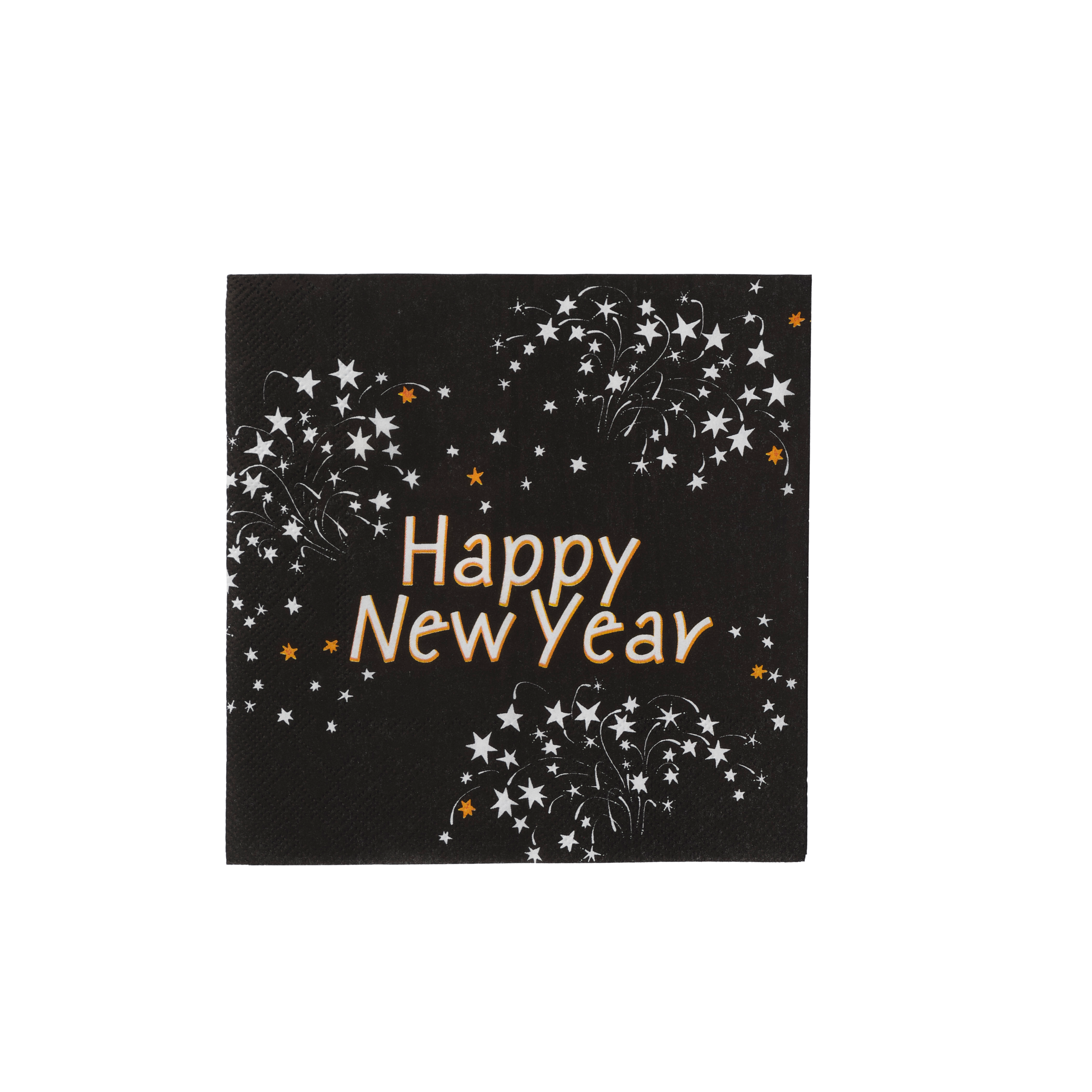 HAPPY NY Set van 20 servetten groenB 33 x L 33 cm
