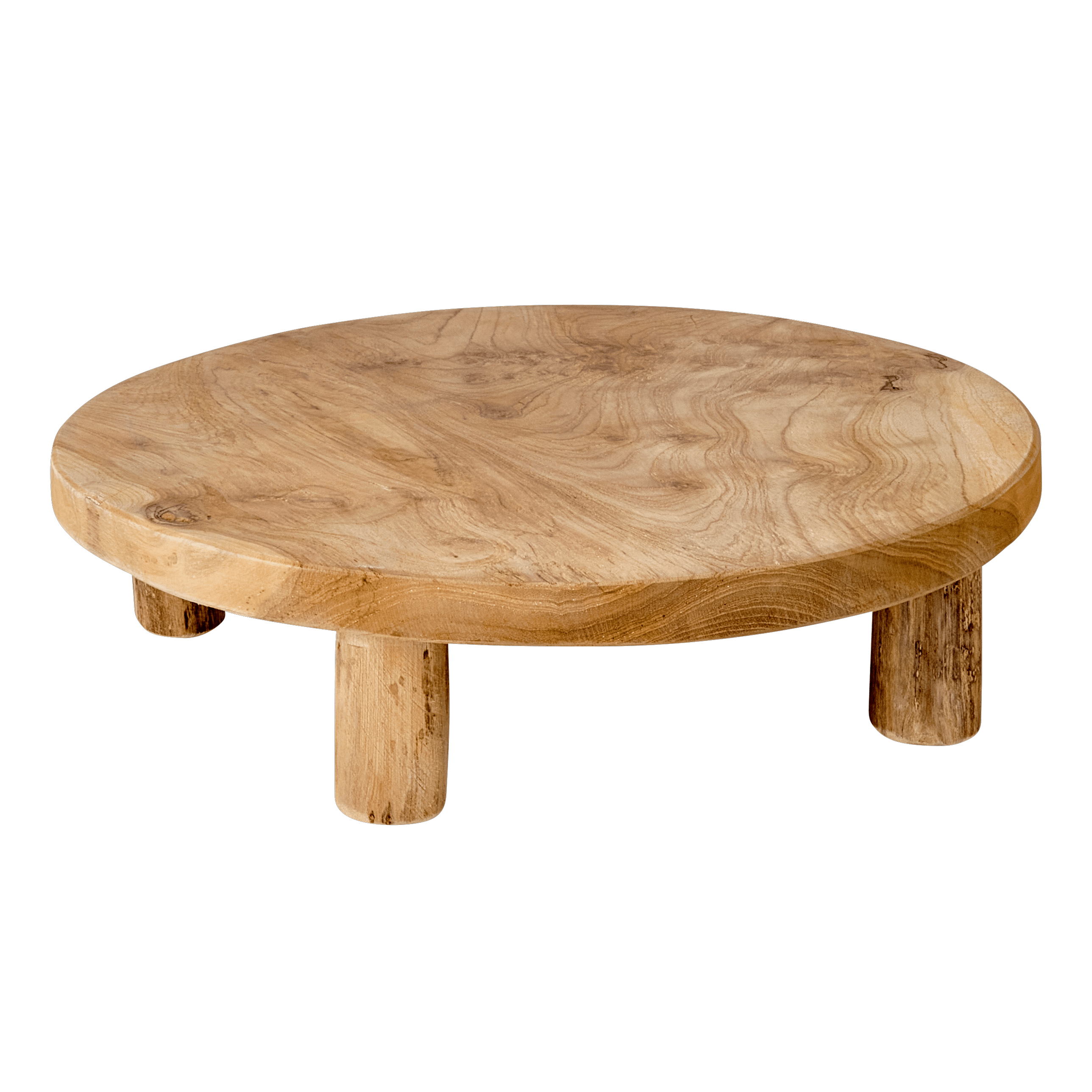 TEAK Staander op voet naturelH 8 cm - Ø 30 cm