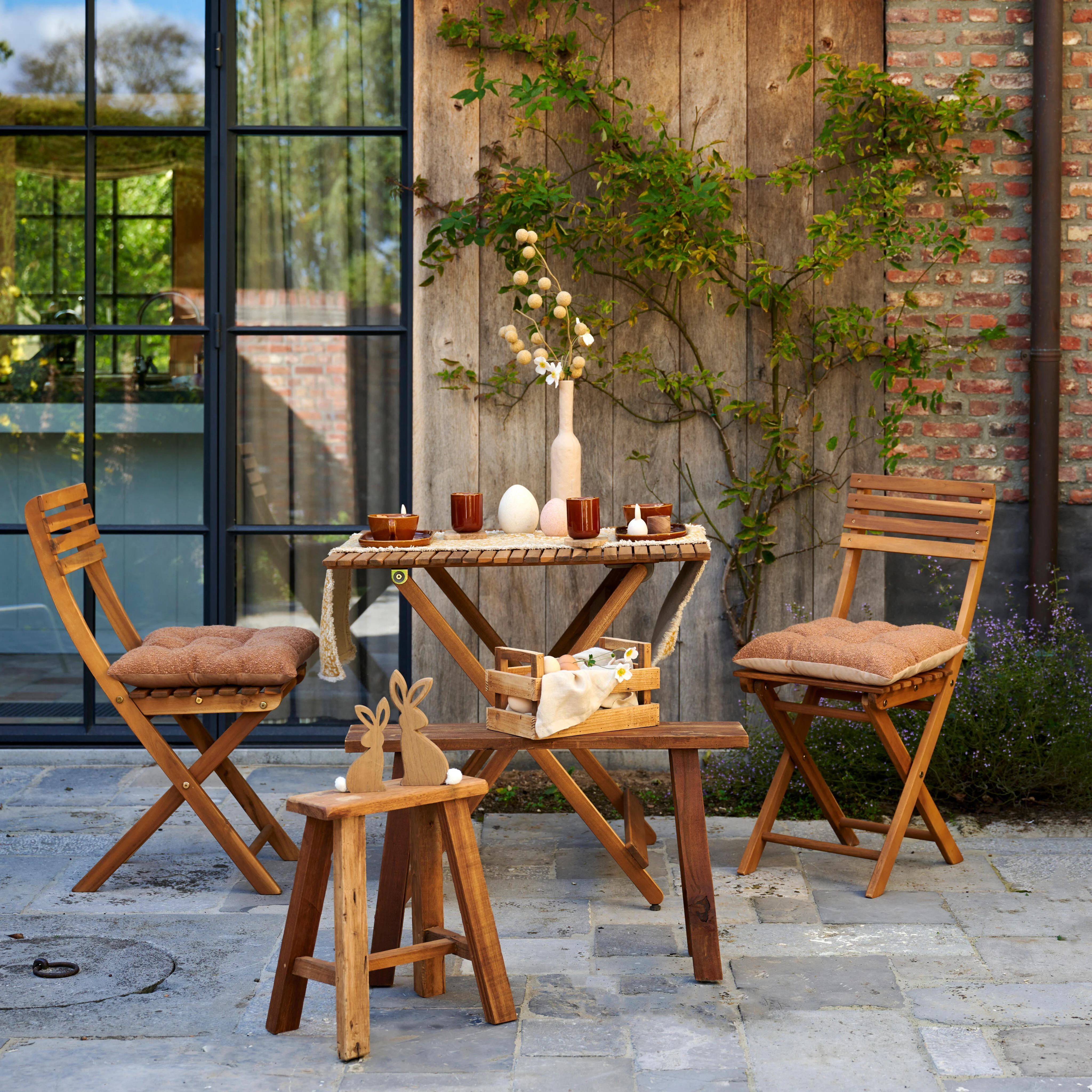 KOS Vouwtafel naturelH 75 x L 80 x D 80 cm