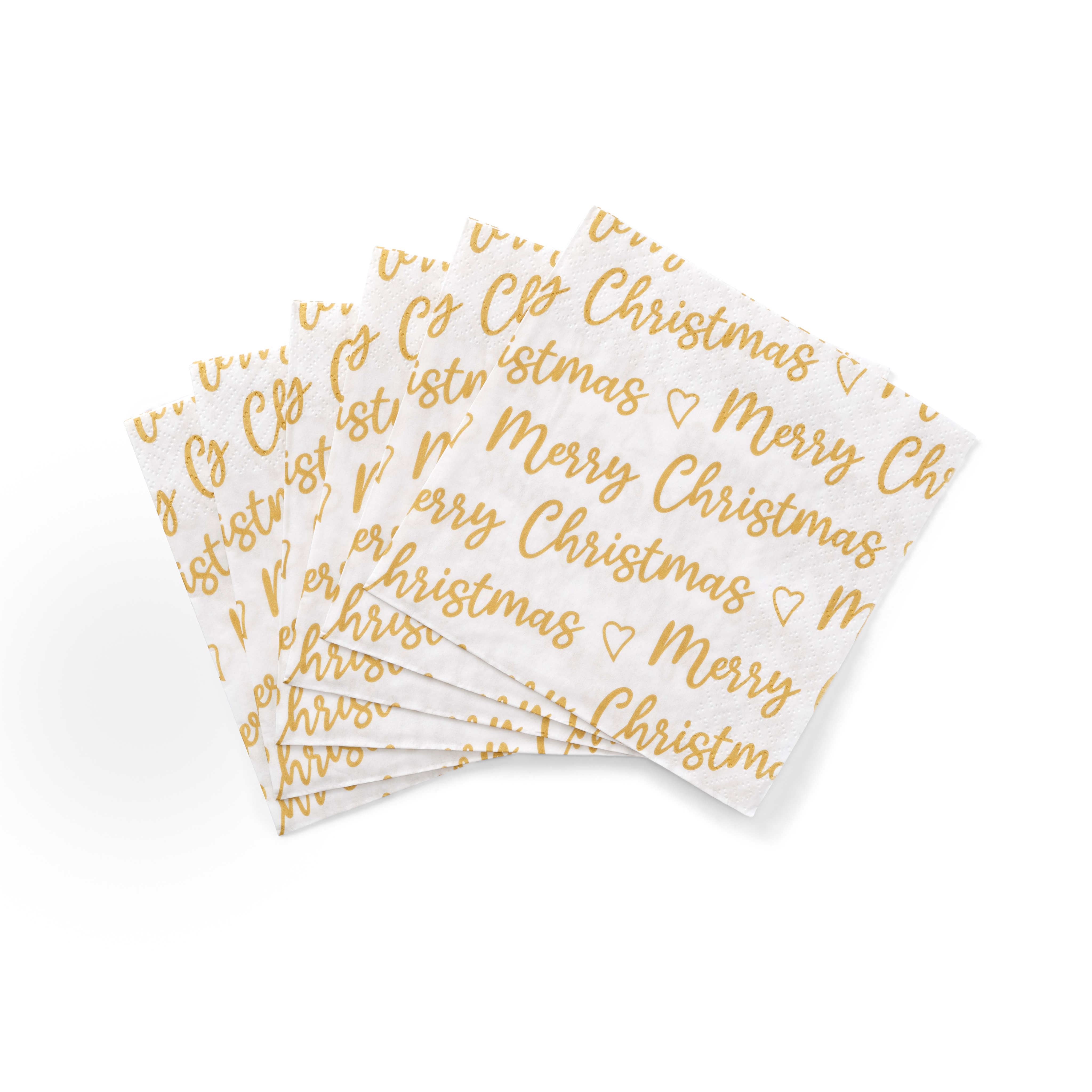 MERRY Set 20 servetten goudB 33 x L 33 cm