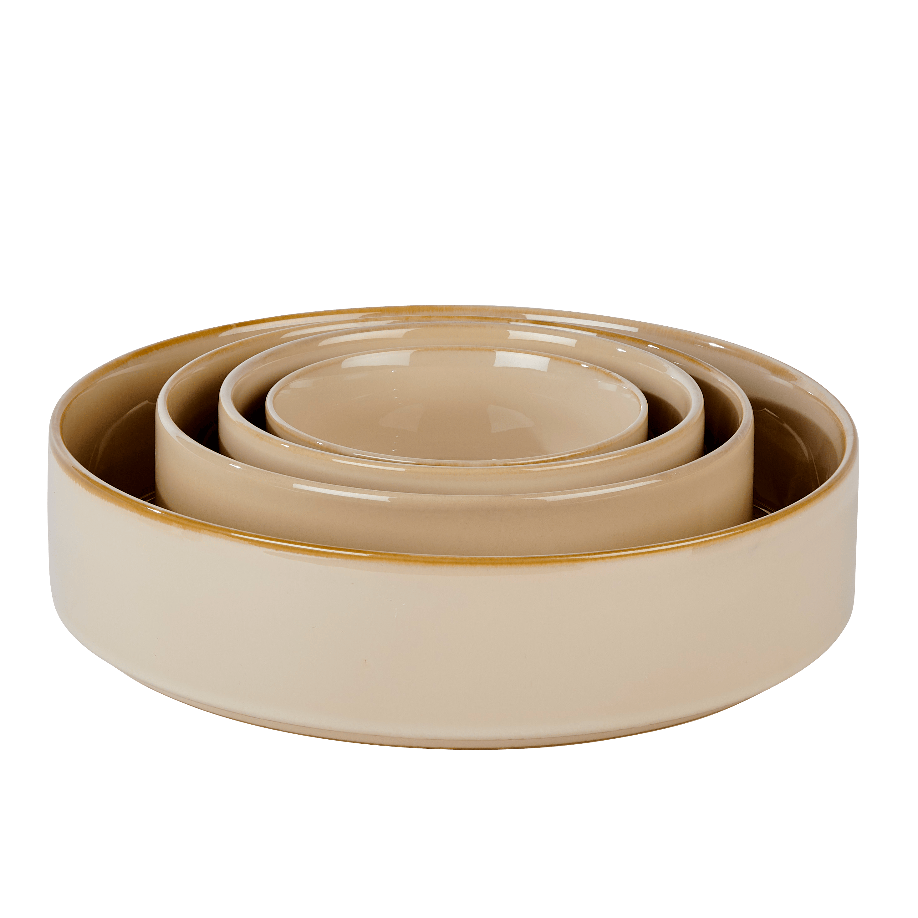 MINERAL SAND Bowl 35 CL beige - set van 4 H 5 cm - Ø 12,7 cm