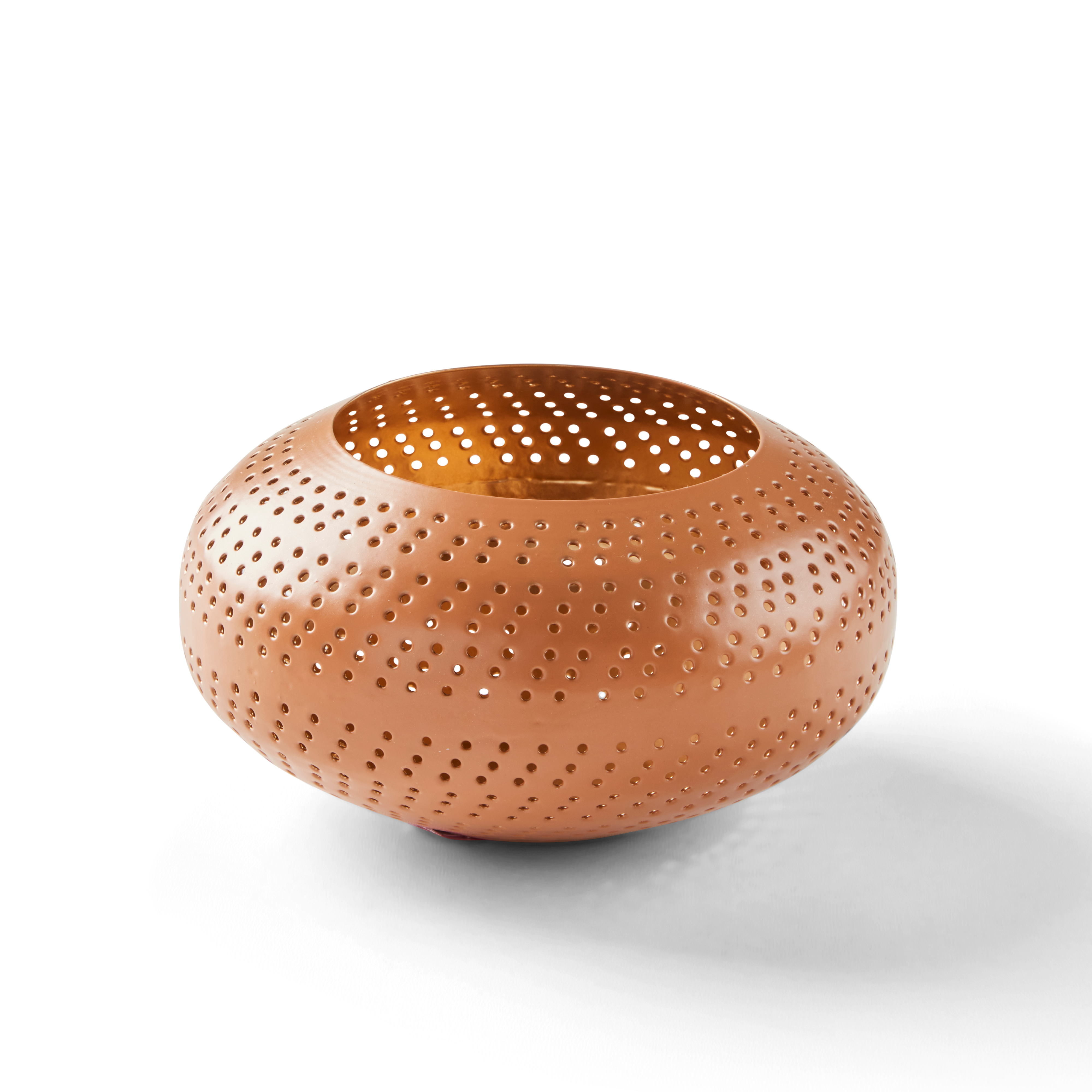 PERFORATO Theelichthouder bruinH 10 cm - Ø 15 cm
