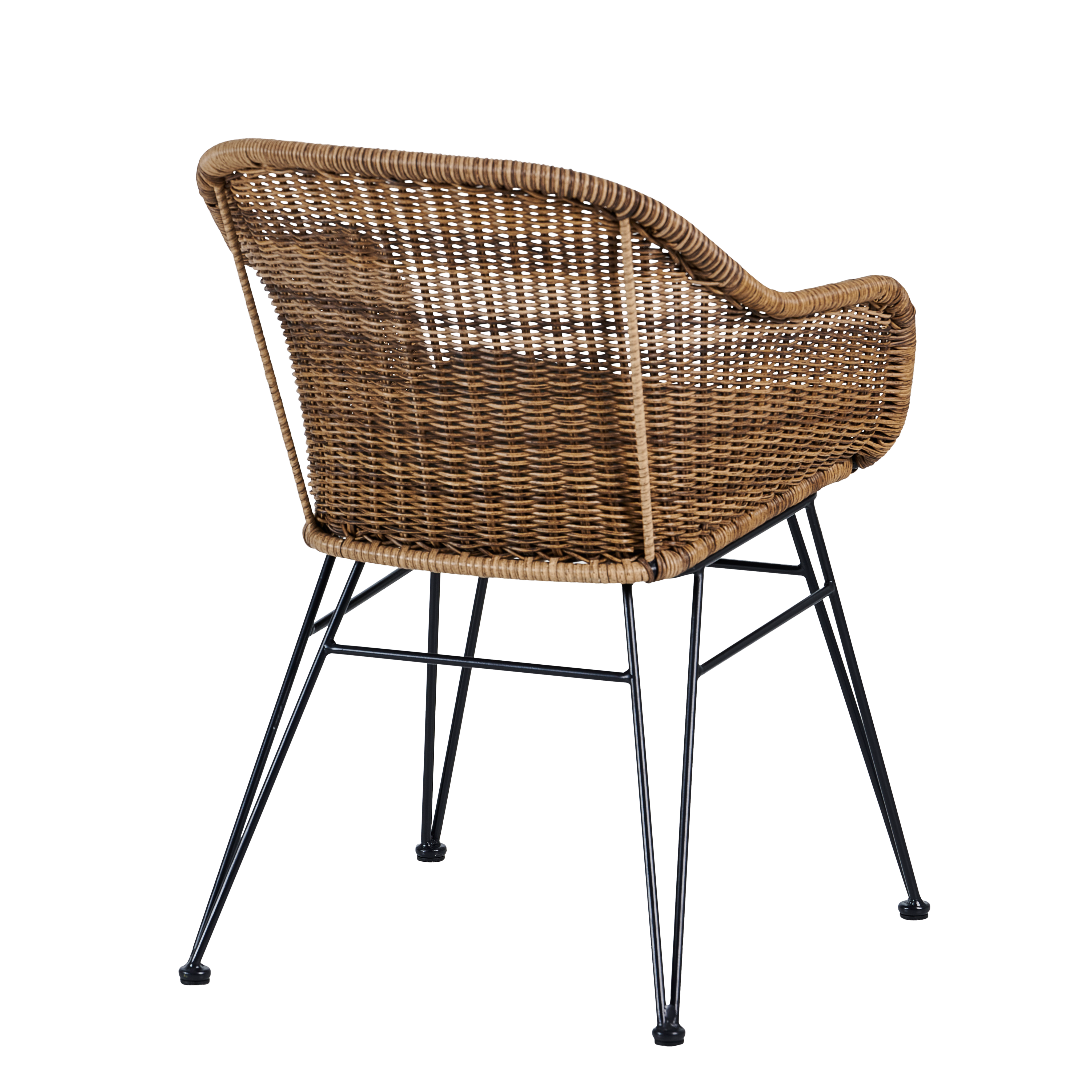 VIENNA Eetkamerstoel kuip zwart, naturelH 78 x B 57 x D 61 cm